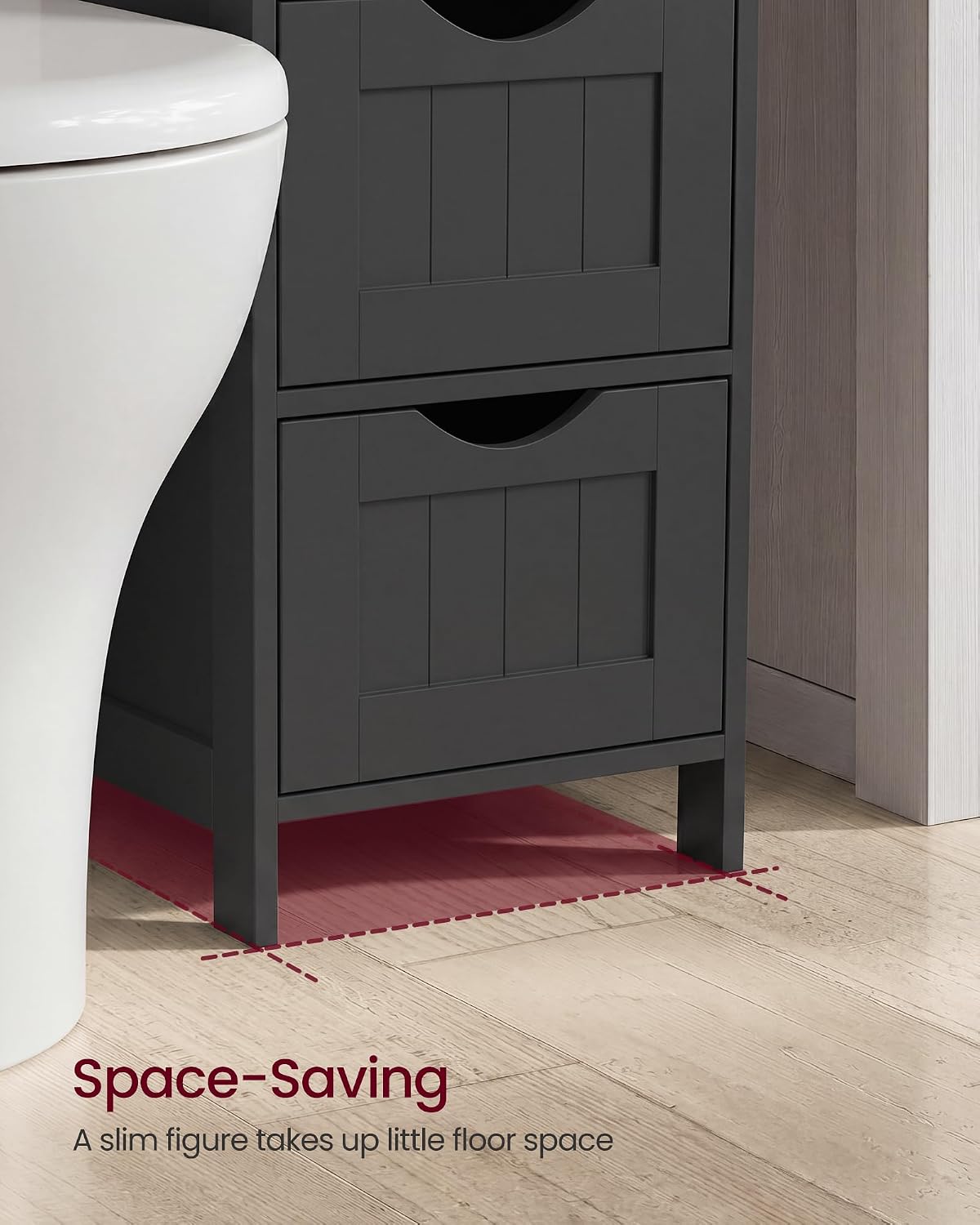 VASAGLE Floor Storage Cabinet, Freestanding Storage Organizer with 4 Drawers, 11.8 x 11.8 x 32.3 Inches, for Living Room, Bathroom, Dining Room, Kitchen, Modern Style, Cloud White ULHC040WH01S