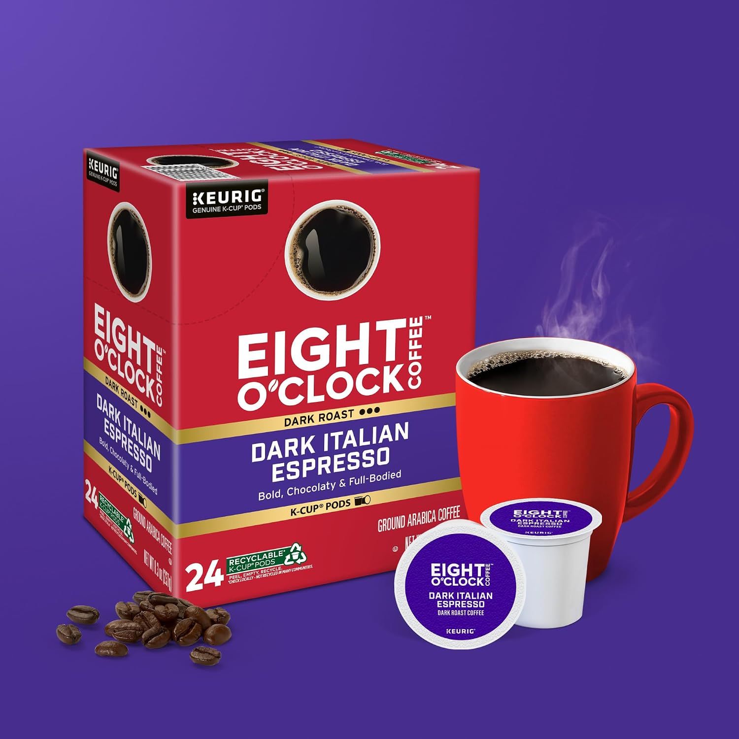 Eight O'Clock Coffee The Original, Single-Serve Keurig K-Cup Pods, Medium Roast Coffee Pods, 72 Count