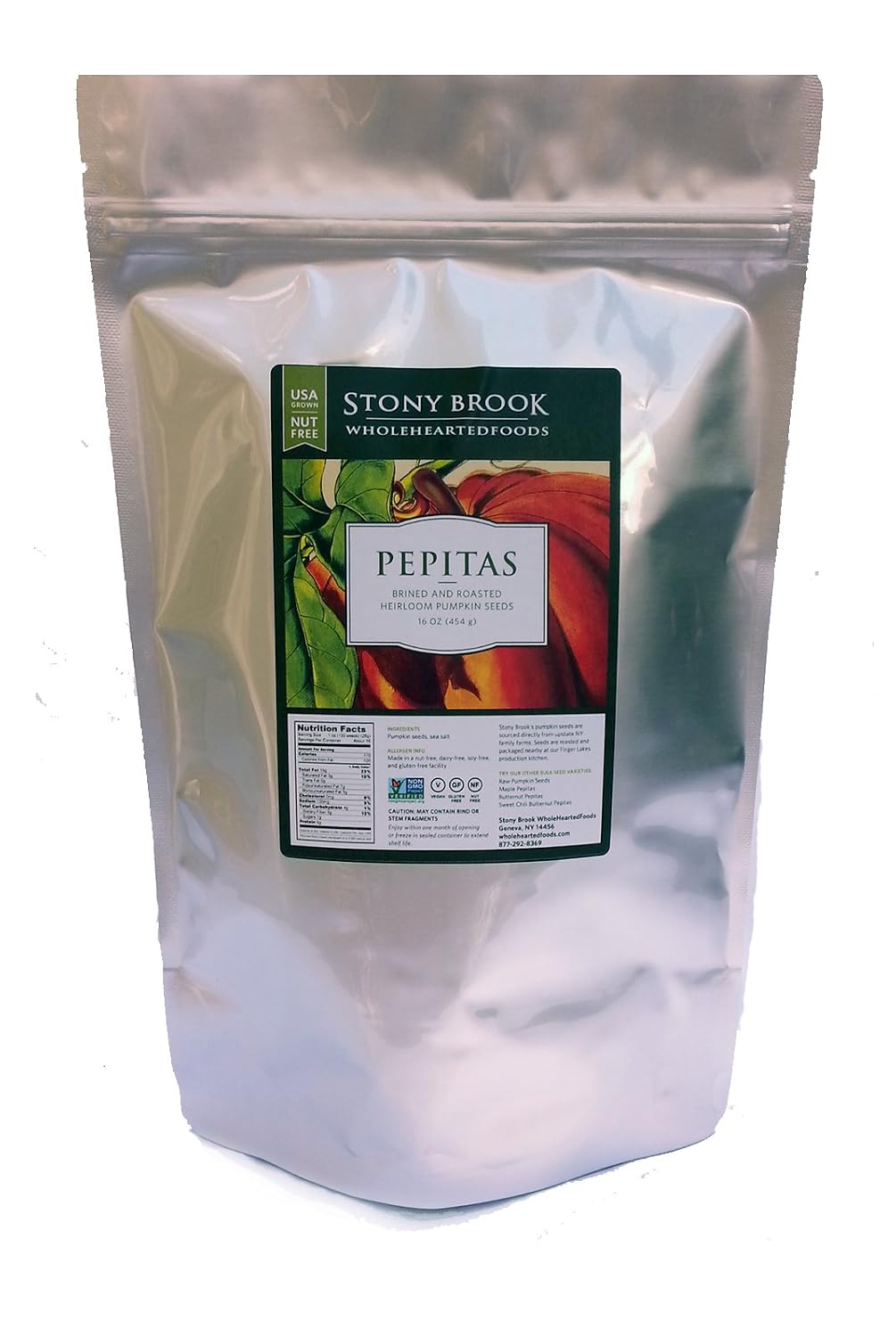 Stony Brook Pepitas (Roasted Pumpkin Seeds) - 16 oz.