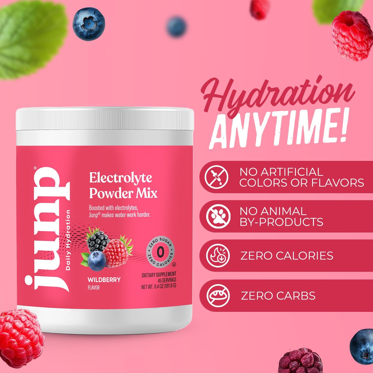 JUNP Electrolytes Powder No Sugar No Carbs – Lemonade Keto Electrolyte Drink Mix - Potassium & Salt Hydration Powder Electrolytes - Zero Calorie