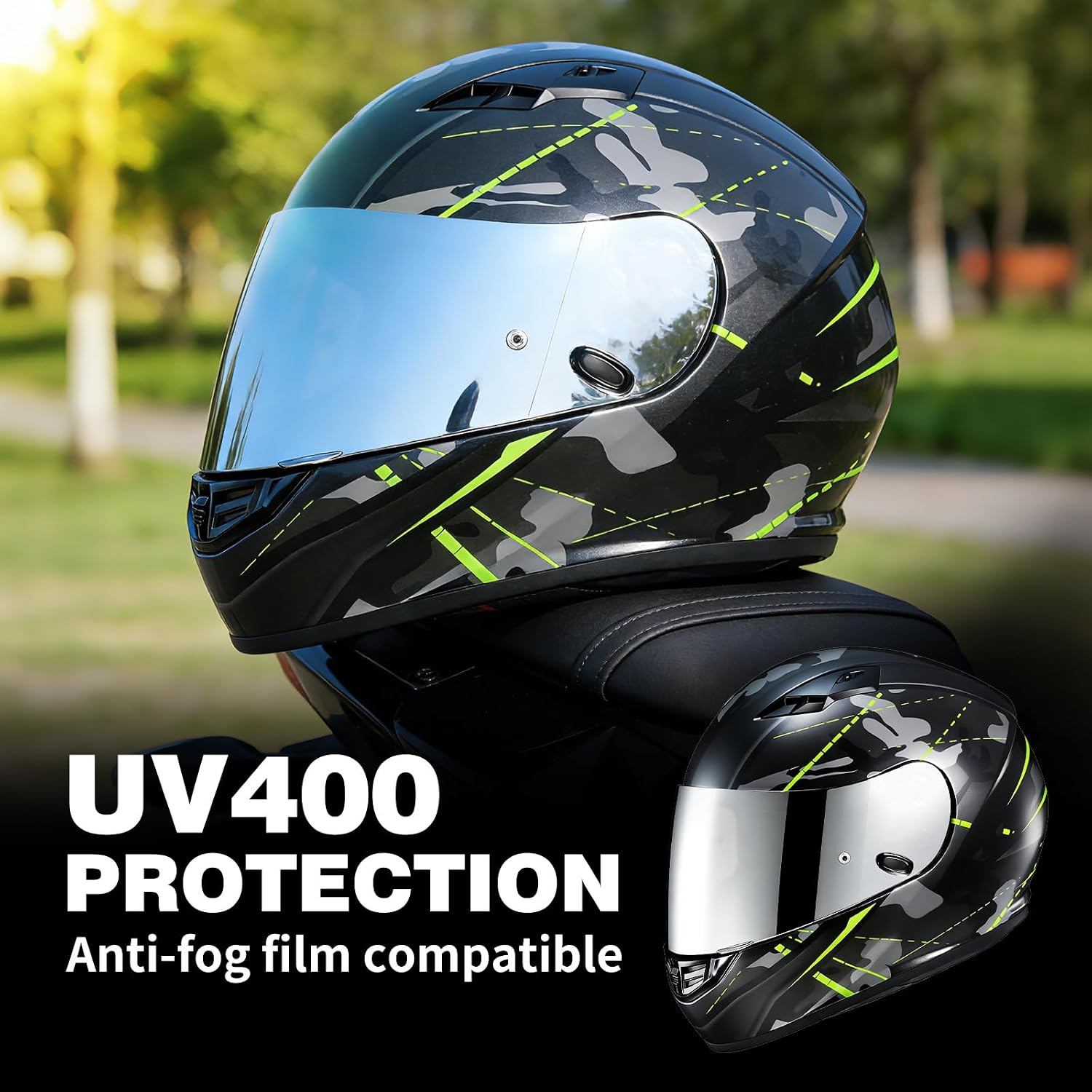 VCOROS Motorcycle Helmet Face Shield Visor Repalcement for HJ-09 CL-15 CL-17 CL-16 CL-SP AC-12 FS-10 CS-R1 IS-16 CS-R2 Shield (Smoke)