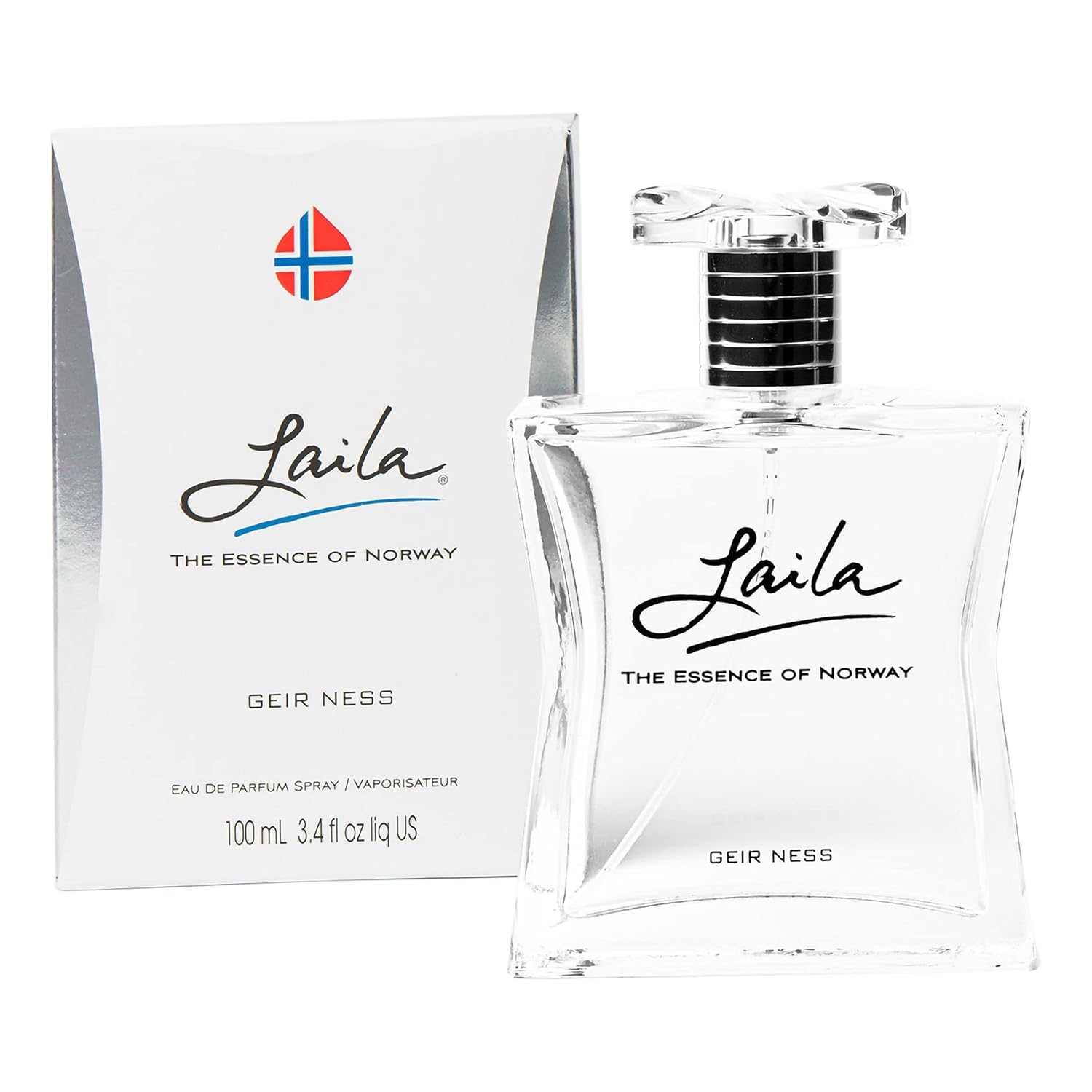 Geir Ness Laila Eau de Parfum for Women, Essence of Norway, 1.7 oz | Laila perfume, airy fruity-floral fragrance, long-lasting wear, everyday scent, 50 ml spray bottle