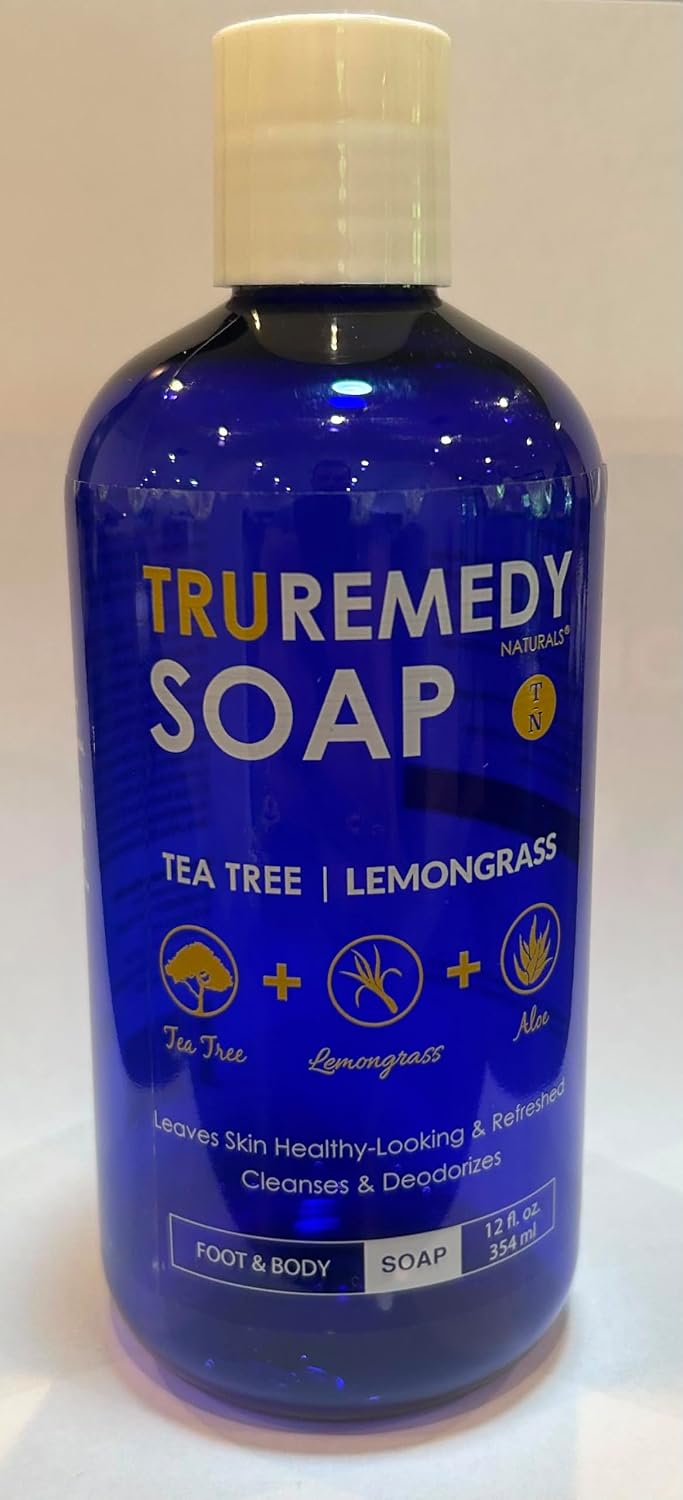 Truremedy Naturals 12 oz Tea Tree Oil Body Wash - Invigorating Tea Tree Soap with Peppermint, Aloe, Eucalyptus, Coconut and Olive Oil - Refreshing Body Wash for Men and Women - Shower Gel Cleanser