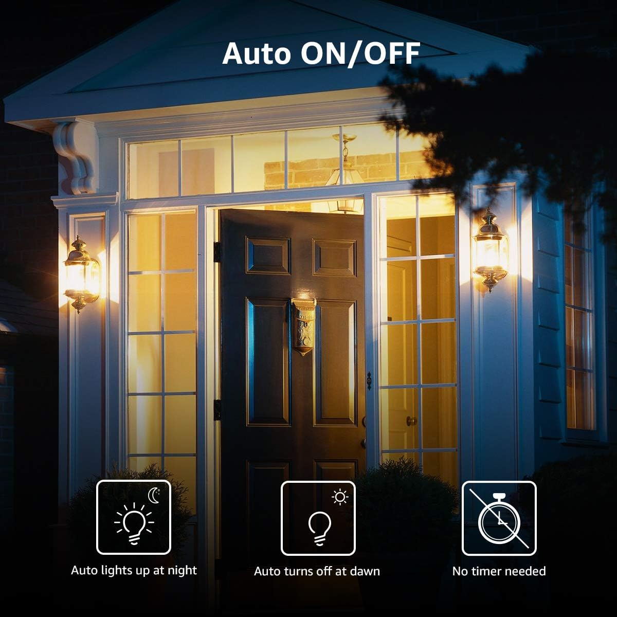 Lepro A19 E26 Dusk to Dawn LED Light Bulbs Outdoor 9W 806 Lumens 2 Pack