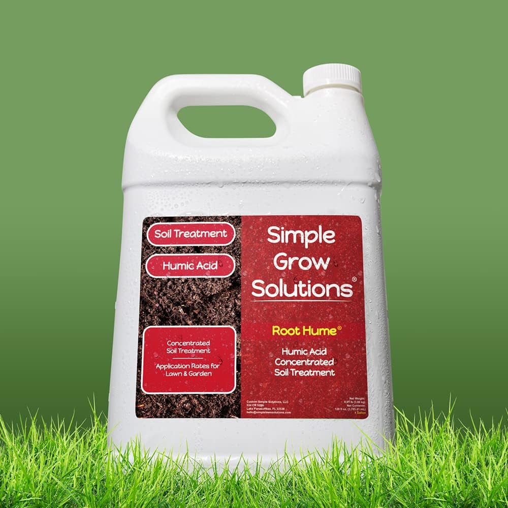 Raw Organic Soil Conditioner- Root Hume- Simple Grow Solutions- Natural Plant & Lawn Treatment- Nutrient Food Enhancer- Concentrated Liquid Humic - Grass, Tomatoes, Citrus, Flowers, Vegetables