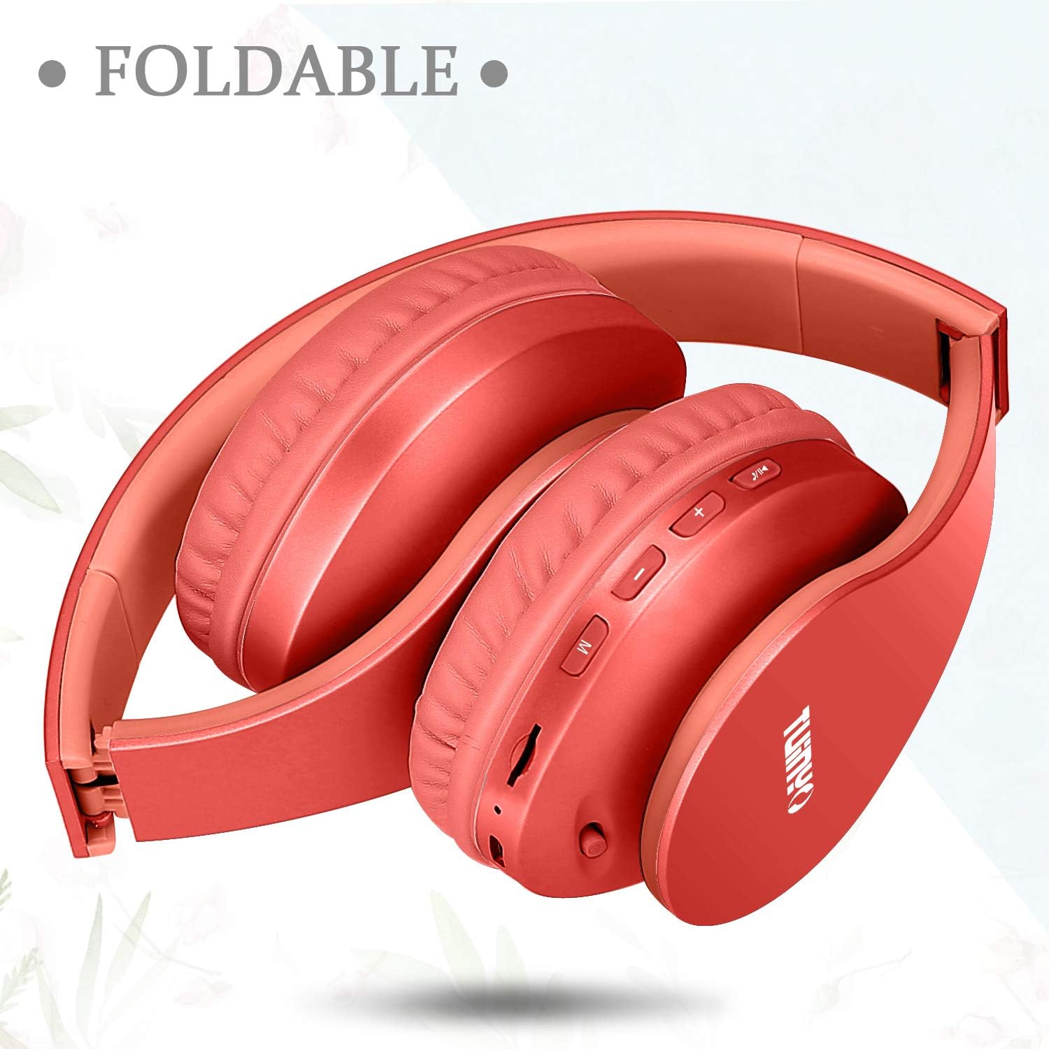 TUINYO Wireless Headphones Over Ear, Bluetooth Headphones with Microphone, Foldable Stereo Wireless Headsetfor Travel Work TV PC Cellphone-Purple