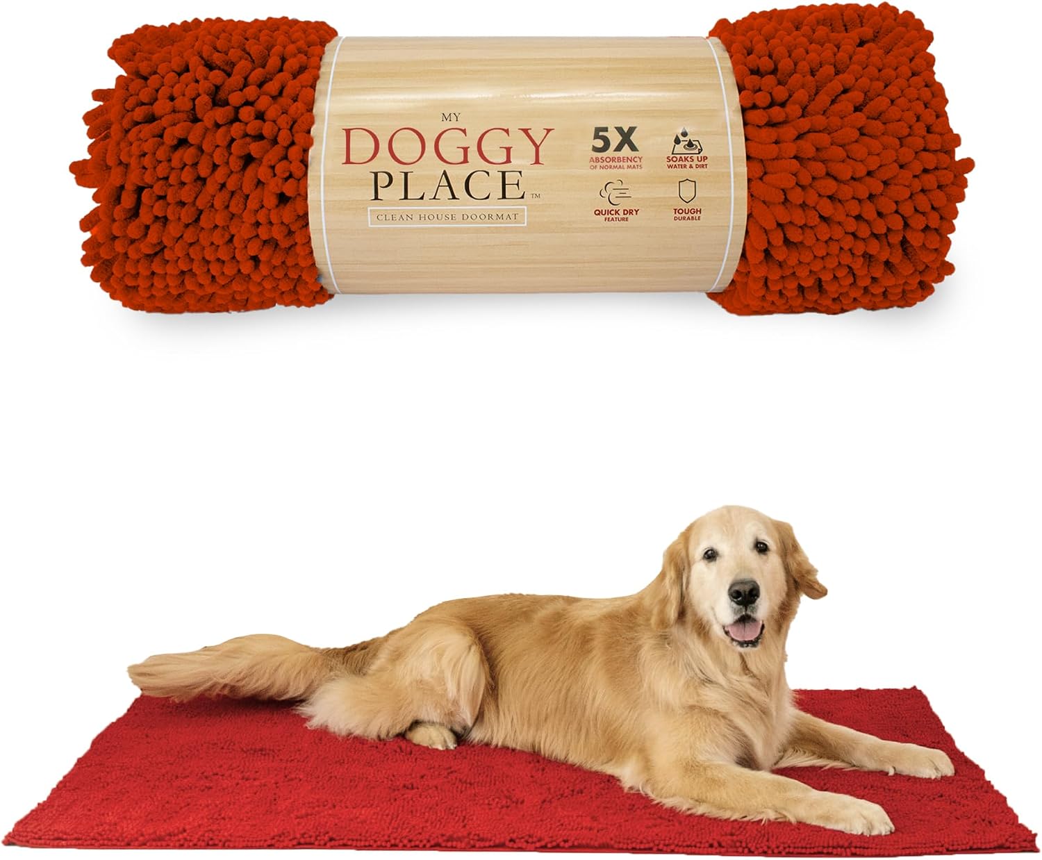 Dog Mud Mat, 31" x 20" Sage – Thick Microfiber Entry Rug for Snow, Mud & Salt – Absorbent, Quick-Dry, Washer-Safe & Non-Slip, Medium