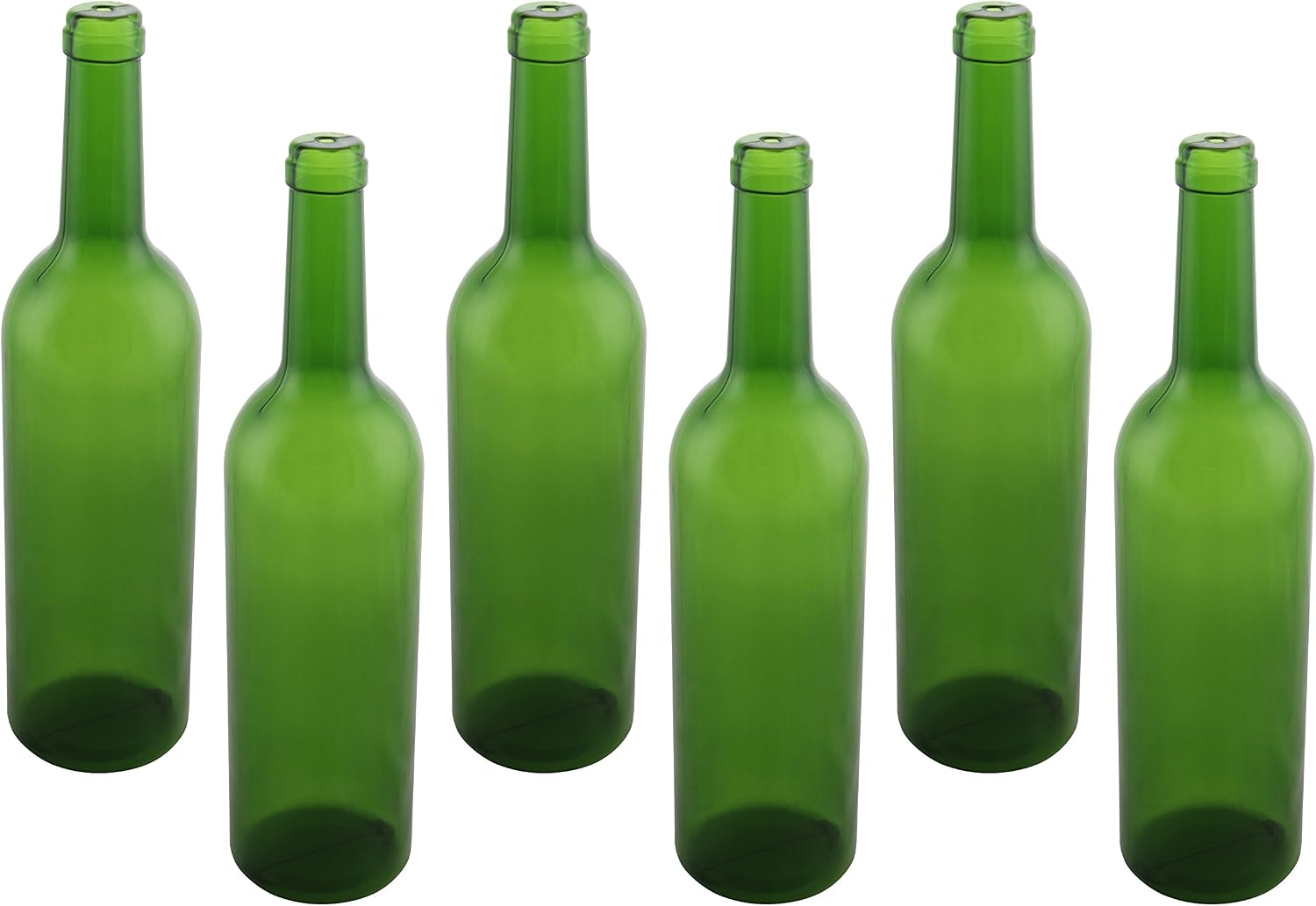 12" Green Plastic Wine Bottle Display Set of 6