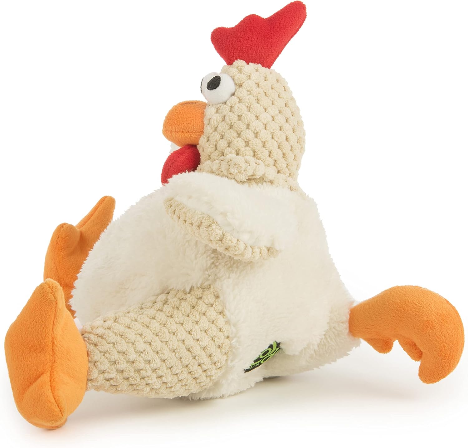 goDog Checkers Just for Me Skinny Cow Squeaky Plush Dog Toy, Chew Guard Technology - White, Mini