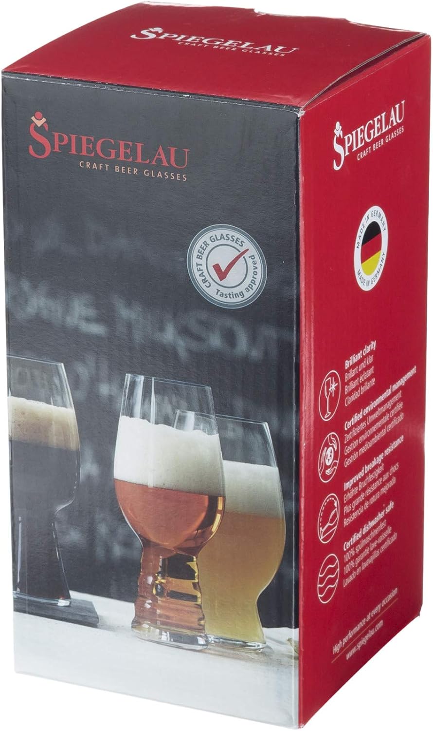 Spiegelau Barrel Aged Tulip Beer Glasses, Stylish Crystal Drinking Glasses for Craft Beers, Stouts, Belgian Ales, Sours, Cocktails, Gifts for Men, Bachelor Party, Elegant Glassware, 17.7 oz, Set of 2