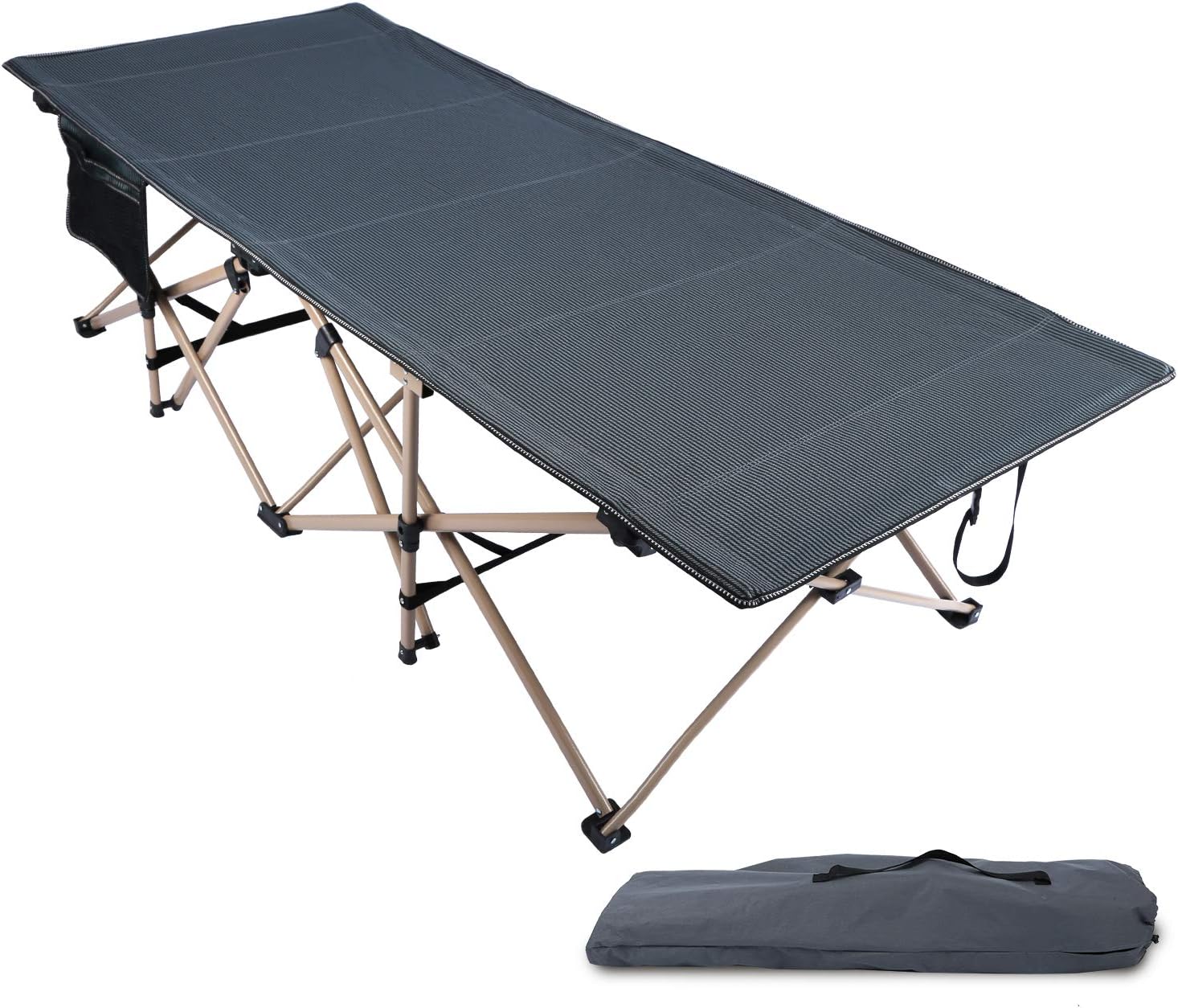 REDCAMP Oversized Camping Cots for Adults 500lbs, 33.5'' Extra Wide Tall Sleeping Cots Heavy Duty, XL Cots Portable for Outdoor Indoor Office