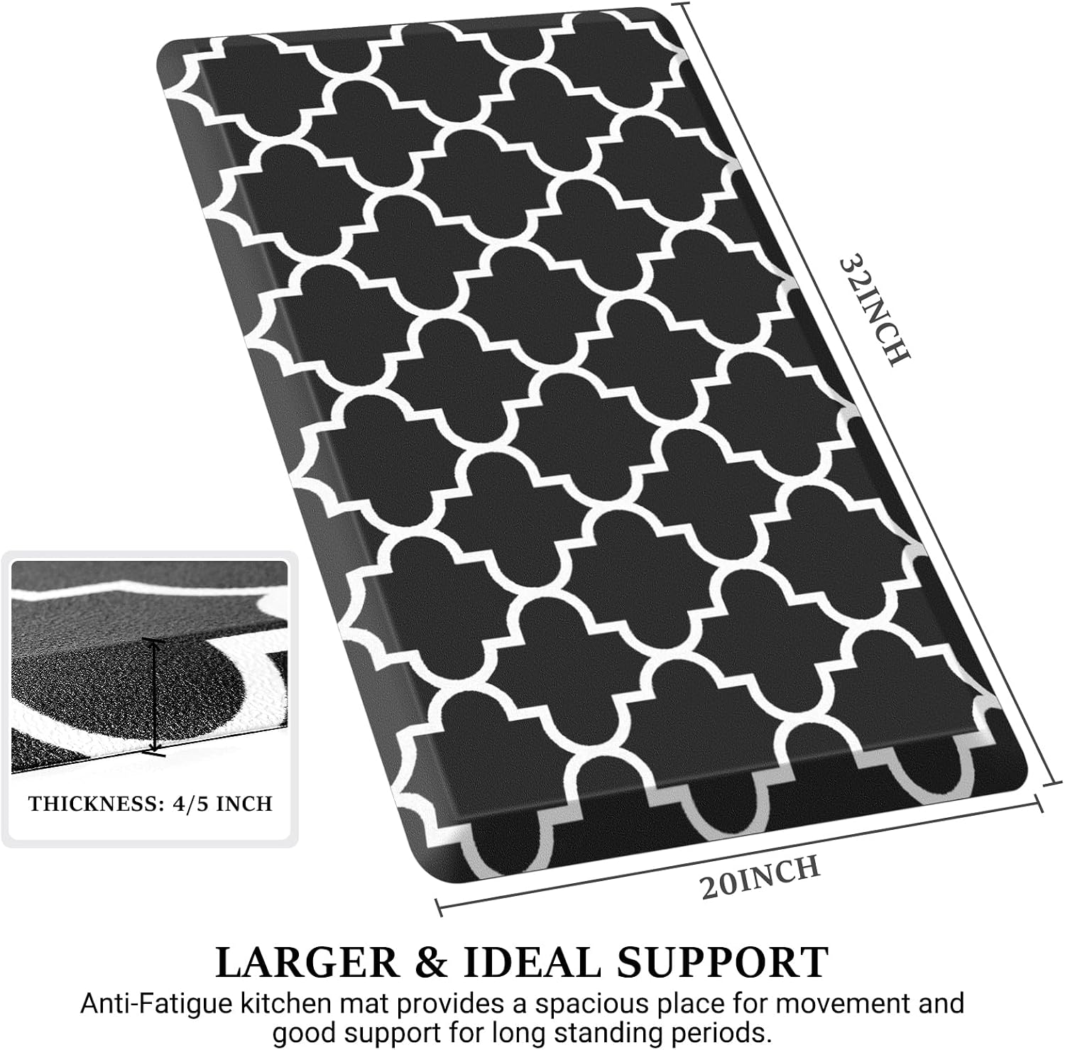 WISELIFE Kitchen Mats and Rugs Cushioned Anti-Fatigue, 17.3"x 60", Grey