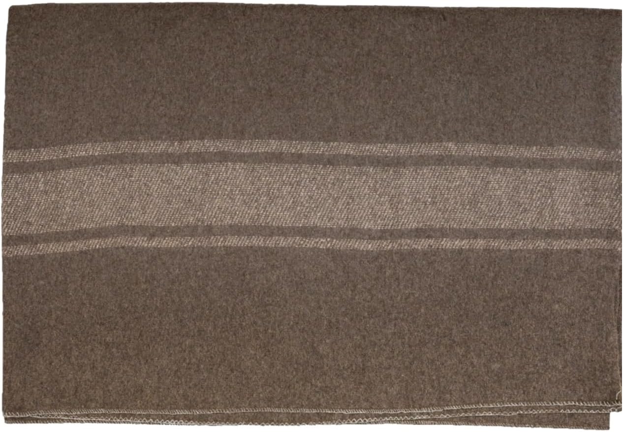 M MCGUIRE GEAR Italian Style Army Blanket, Mil-Spec, 62 in x 84 in, Wool Blend, Flame Retardant, Grey