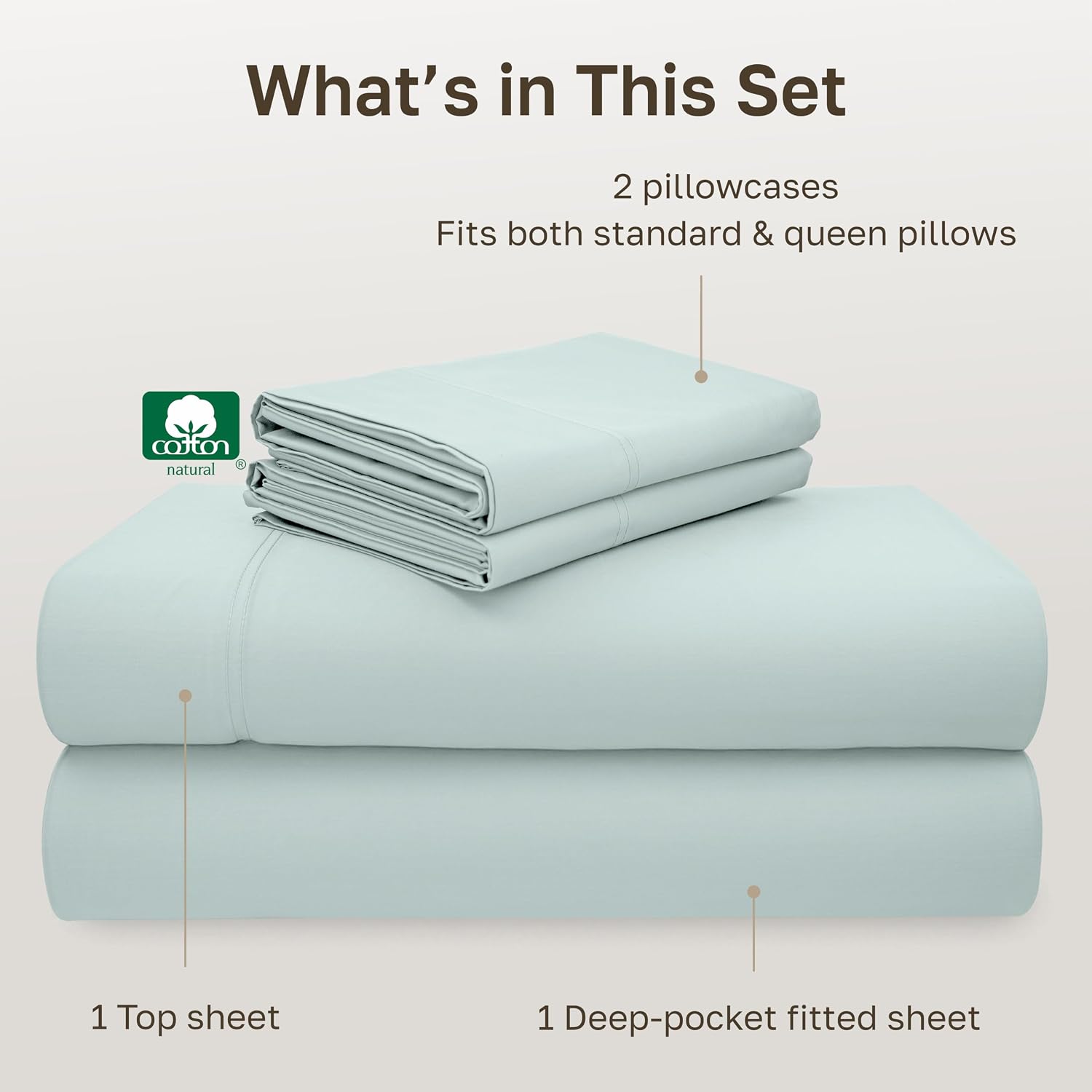 California Design Den Luxury 600 Thread Count Full Size Sheet Sets, Seafoam | 100% Cotton Sateen Backed by Good Housekeeping Seal, Soft & Smooth, 16" Deep Pocket, All-Around Elastic, Durable, Easy Care