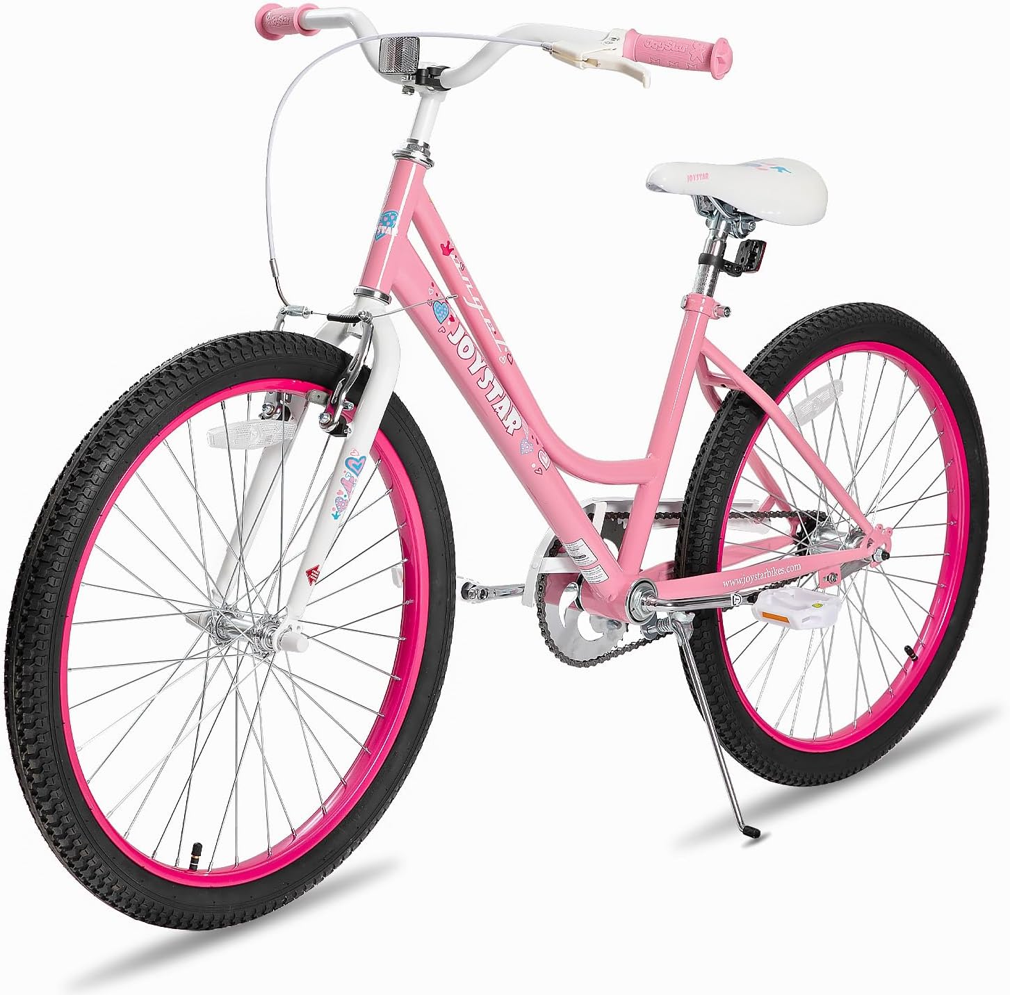 JOYSTAR Angel Girls Bike for Toddlers and Kids Ages 2-12 Years | 12-20 Inch Kids Bike with Training Wheels & Basket, 20 24“ Bicycle with Kickstand