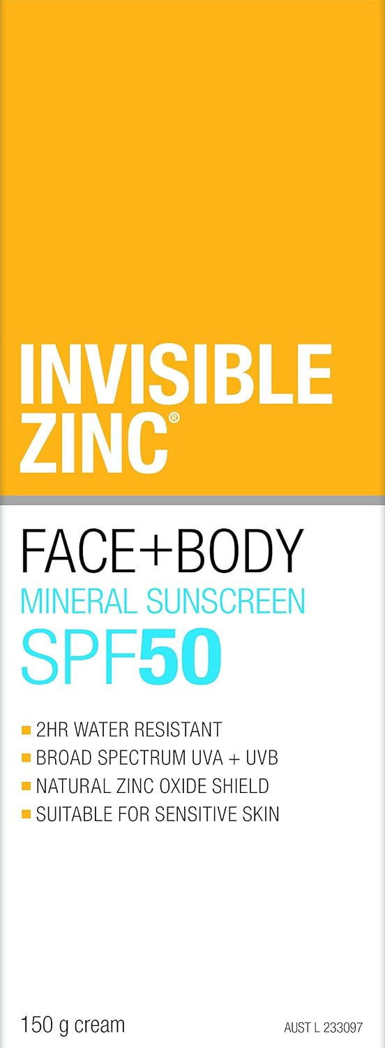 Invisible Zinc - Face + Body SunscreenSPF 50 UVA – UVB (150g/5.29oz)