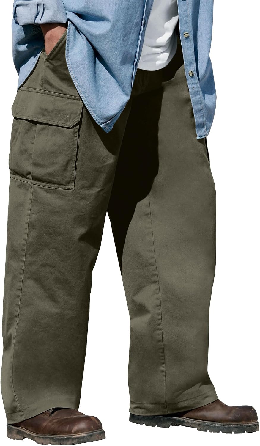 Boulder Creek by Kingsize Men's Big & Tall Renegade Side-Elastic Waist Cargo Pants