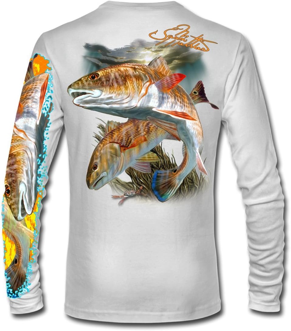 Men’s “Redfish” Comfortable Fishing Shirt-UPF 50+ Xtreme-Tek Interlocking Fabric, Quick-Dry, Ideal for Anglers (JM012)