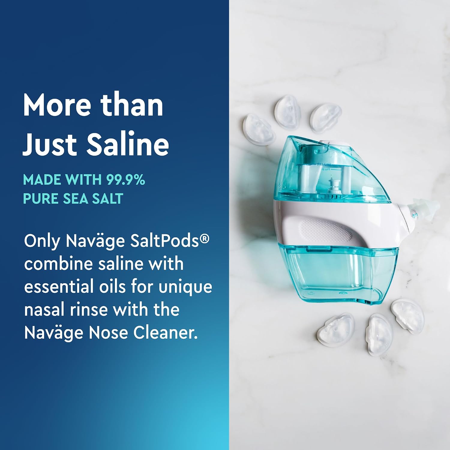 Navage® SaltPods Refills, Original Sea Salt Formula, 90 Count | Pre-Measured Precision: Clears Mucus and Irritants for Breathable, Comfortable Sinuses