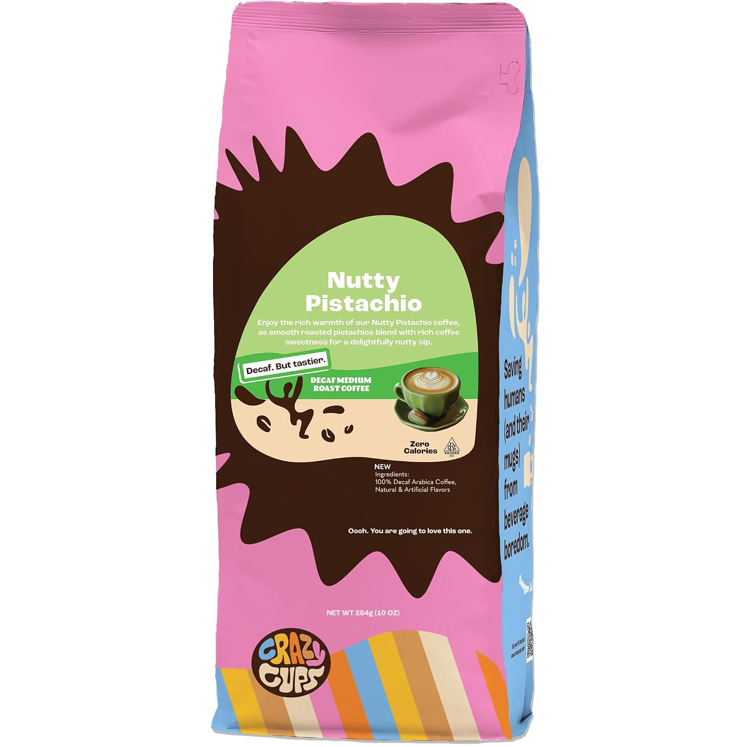 Crazy Cups Flavored Ground Coffee, Cinnamon French Toast, in 10 oz Bag, For Brewing Flavored Hot or Iced Coffee