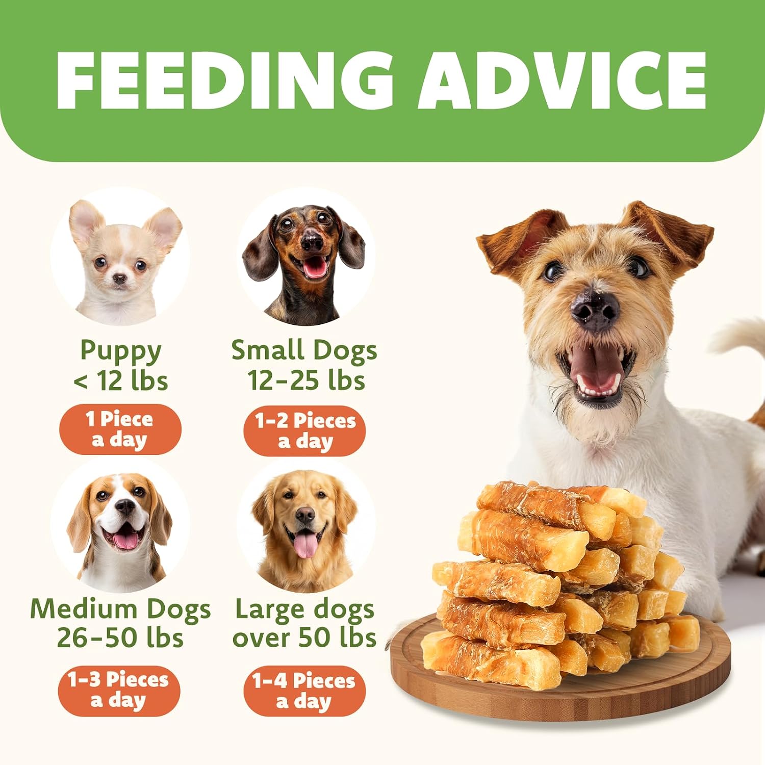 MON2SUN Dog Treats, Rawhide-Free Chicken Wrapped Sweet Potato, 25 oz