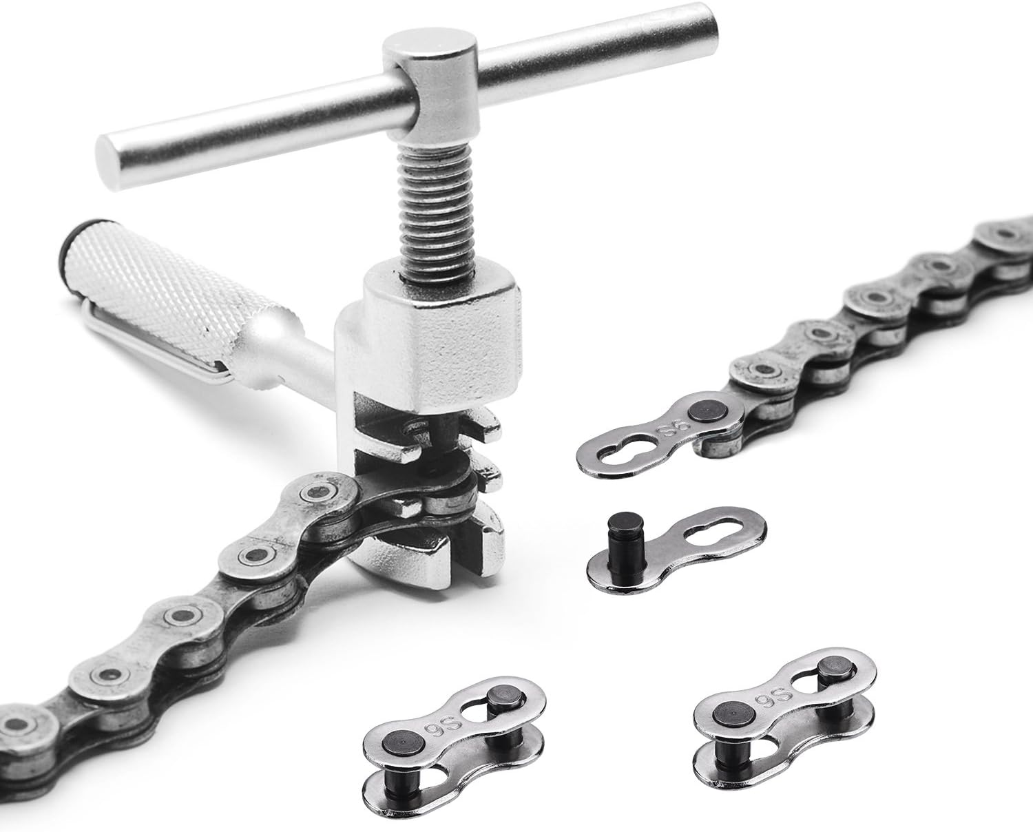 8 Pairs Bicycle Missing Link for 6, 7, 8, 9, 10 Speed Chain Master Link for Bicycle Chain Reusable Bike Parts, Silver