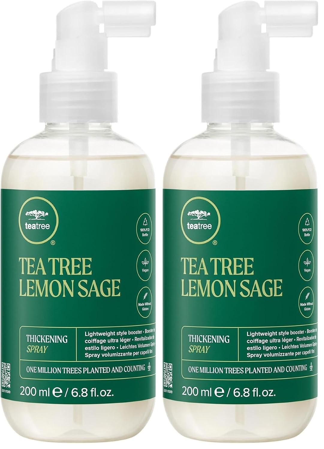 Tea Tree Lemon Sage Thickening Spray, Builds Body + Boosts Volume, For Fine Hair