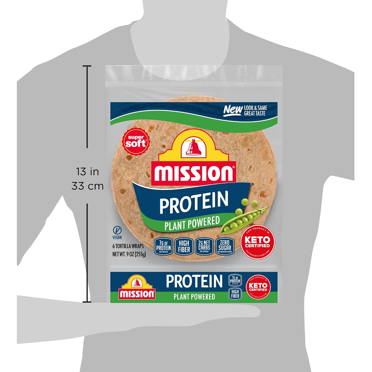 Mission Protein Tortilla Wraps, 6 Count, Vegan, Low Carb, High Fiber