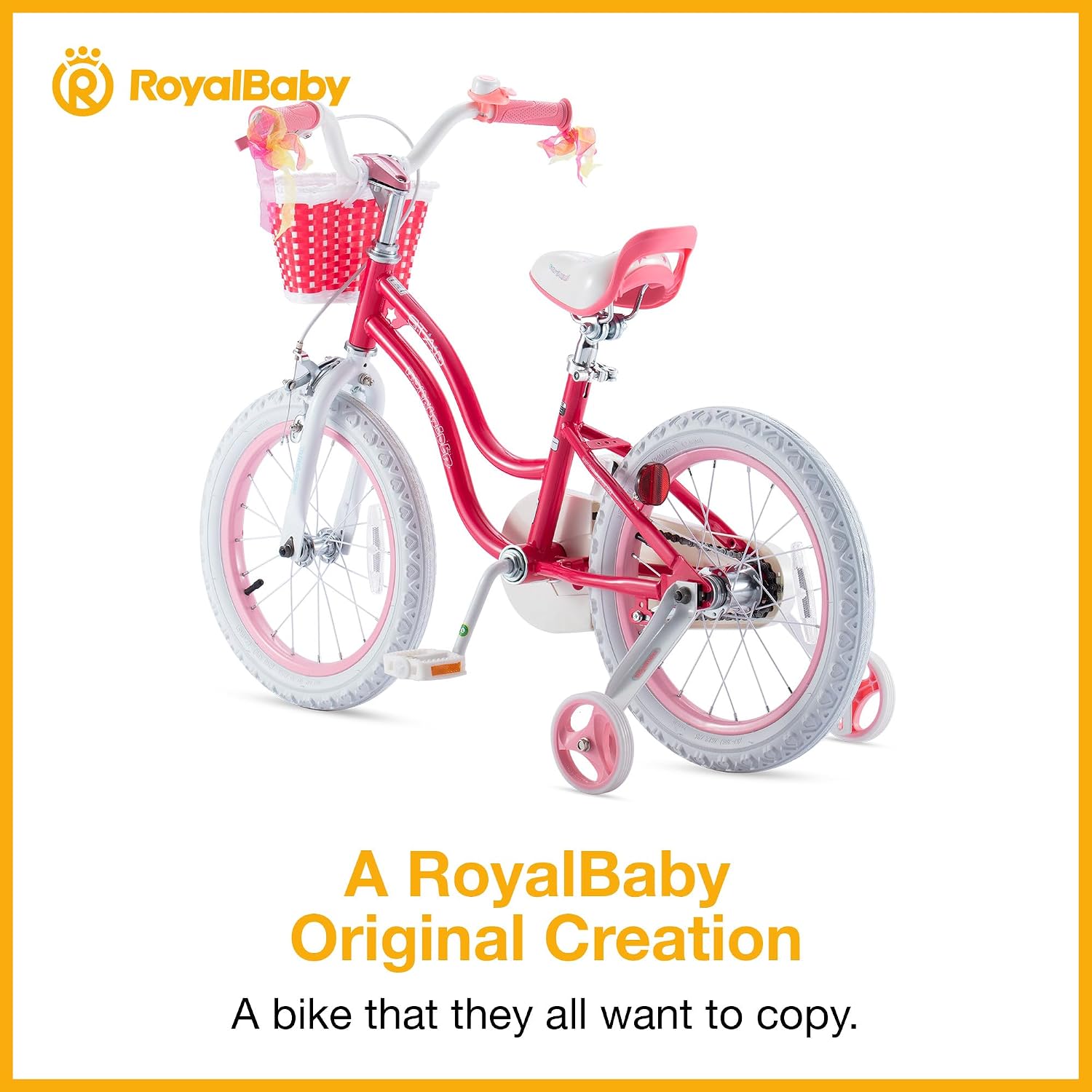 RoyalBaby Girls Bike Classic & EZ Kids Bike, Balance and Pedal Bicycle, 12 14 16 18 20 Inch Toddlers to Big Kids 3-10 Years