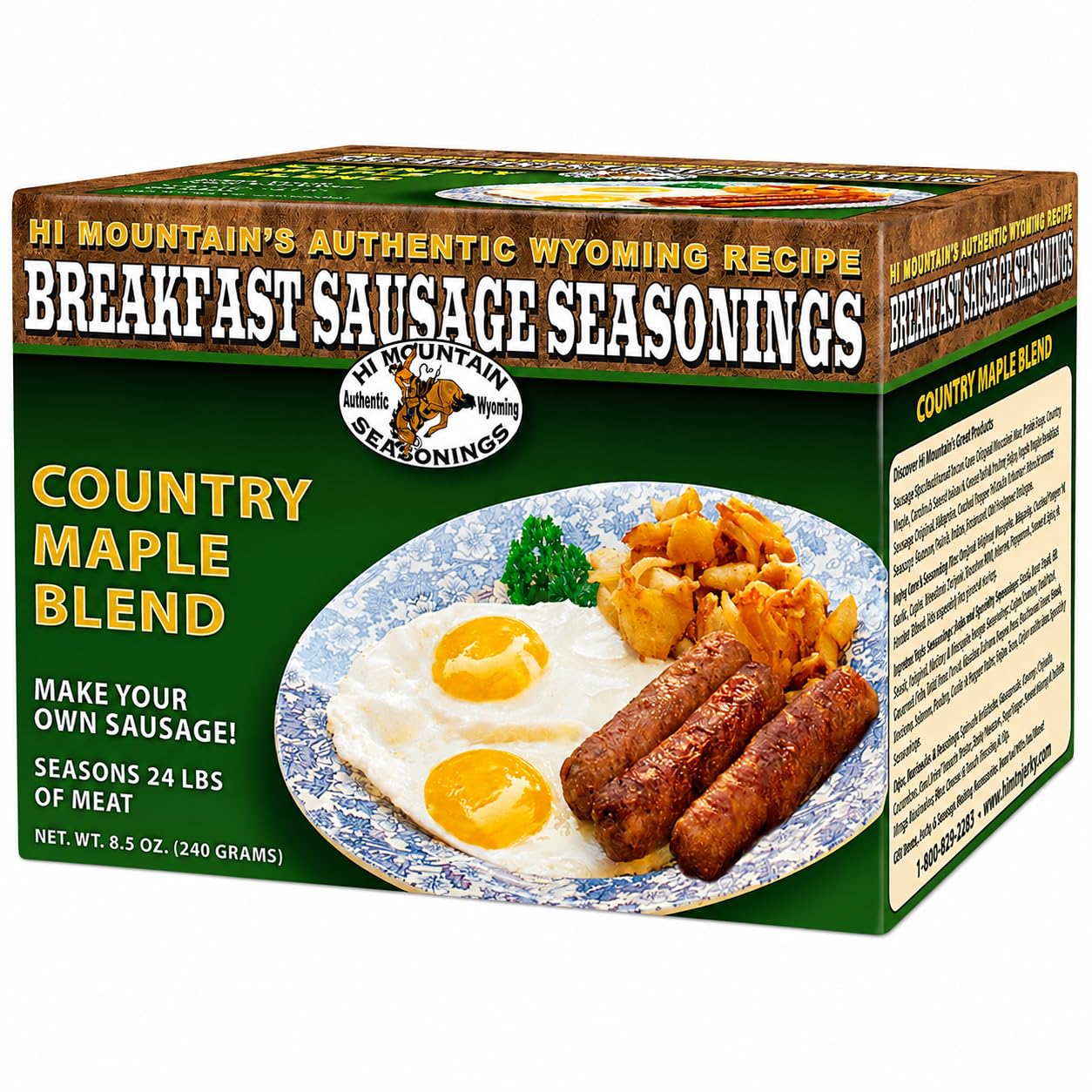 Hi Mountain Breakfast Sausage Seasoning | ORIGINAL MOUNTAIN MAN | 24 lbs | Hearty Old West mix for homemade pork, venison, deer, elk & wild game sausage patties or breakfast sausage links