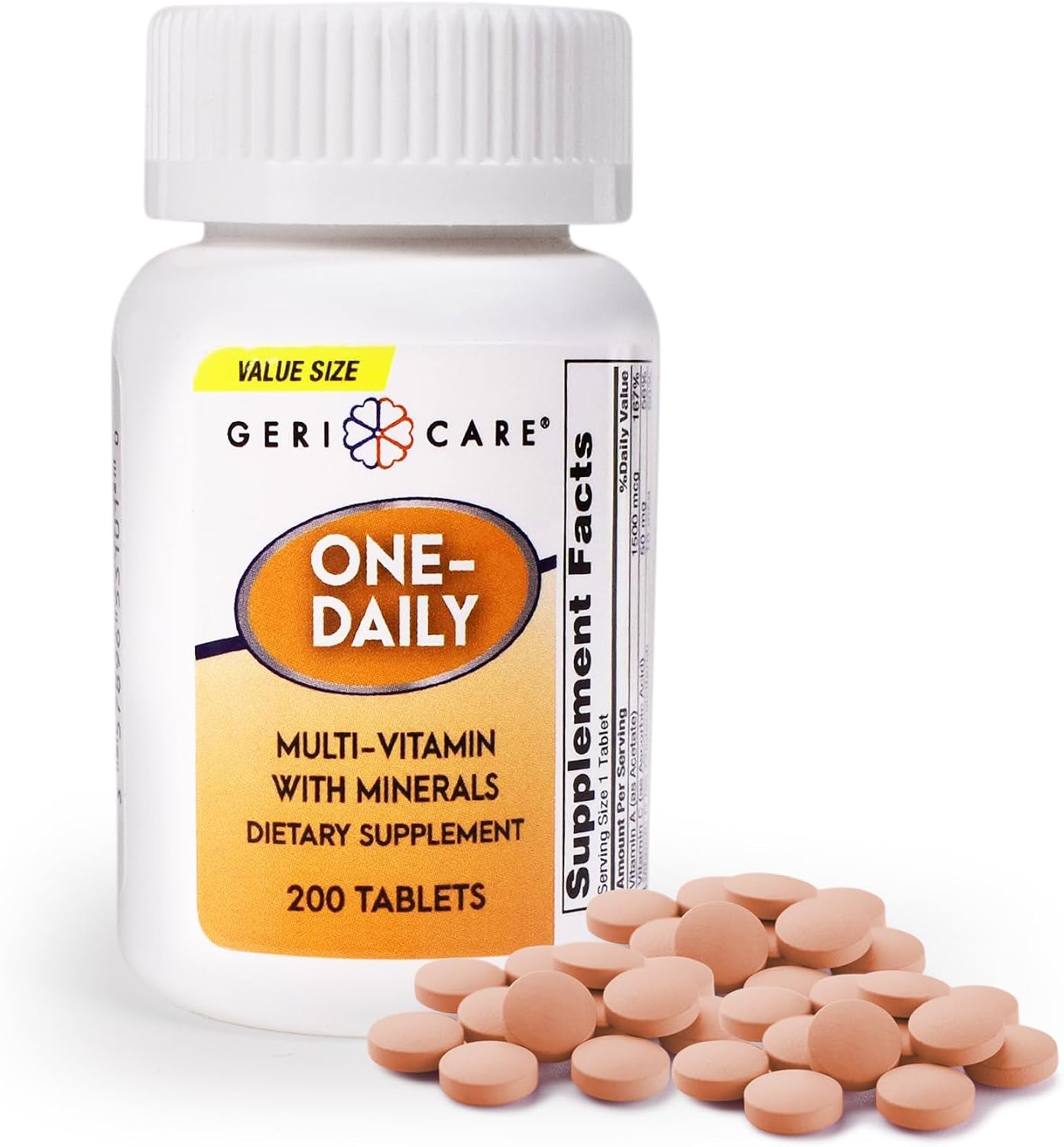 One-Daily Multivitamins with Minerals for Men & Women (100 Tablets) by GeriCare| High-Potency Multi-Vitamin & Multimineral Dietary Supplement for Immunity, Energy| Complete Daily Nutritional Support