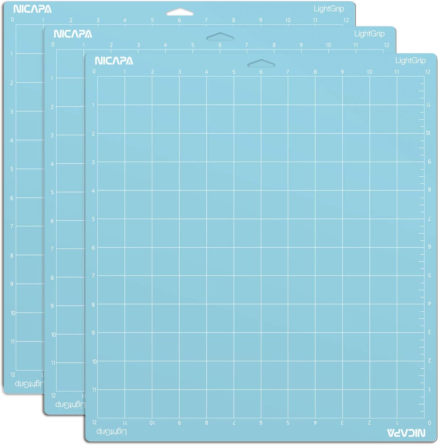 12x12 inch Standard Grip Cutting Mat for Cricut Maker 3/Maker/Explore 3/Air 2/Air/One (3 Pack) Standard Adhesive Sticky Green Quilting Replacement Cut Mats