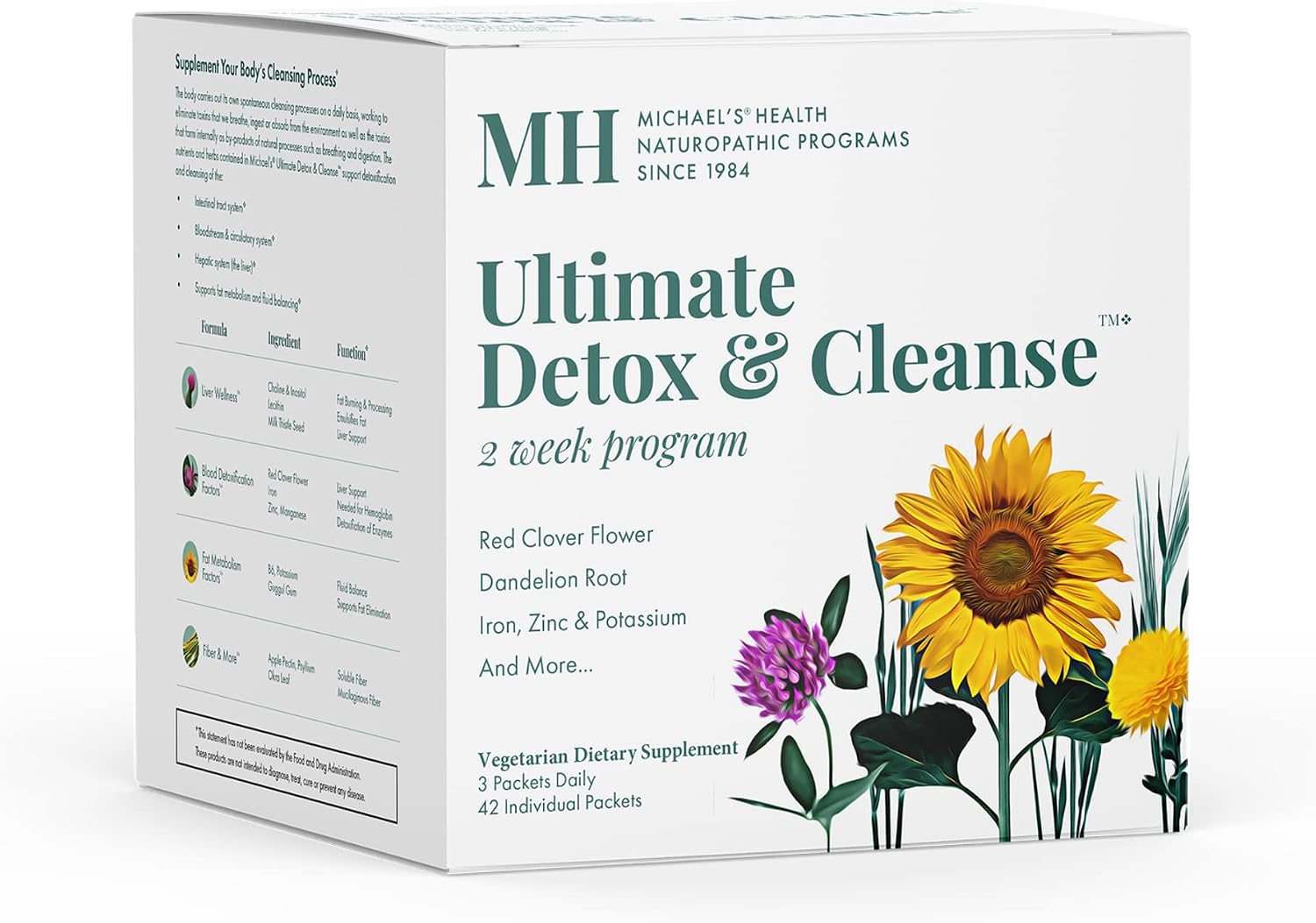 MICHAEL'S Health Naturopathic Programs Ultimate Detox & Cleanse 2 Week Program - 42 Individual Packets - Kosher - 14 Servings