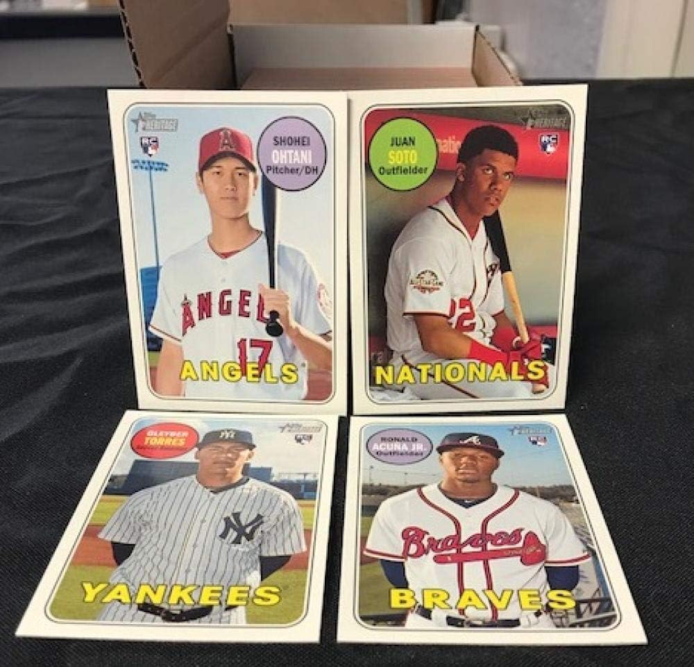 2018 Topps Heritage High Number Baseball Complete Hand Collated Base Set of 200 Cards No Short Prints. Overall Condition is NM-MT Included Rookies