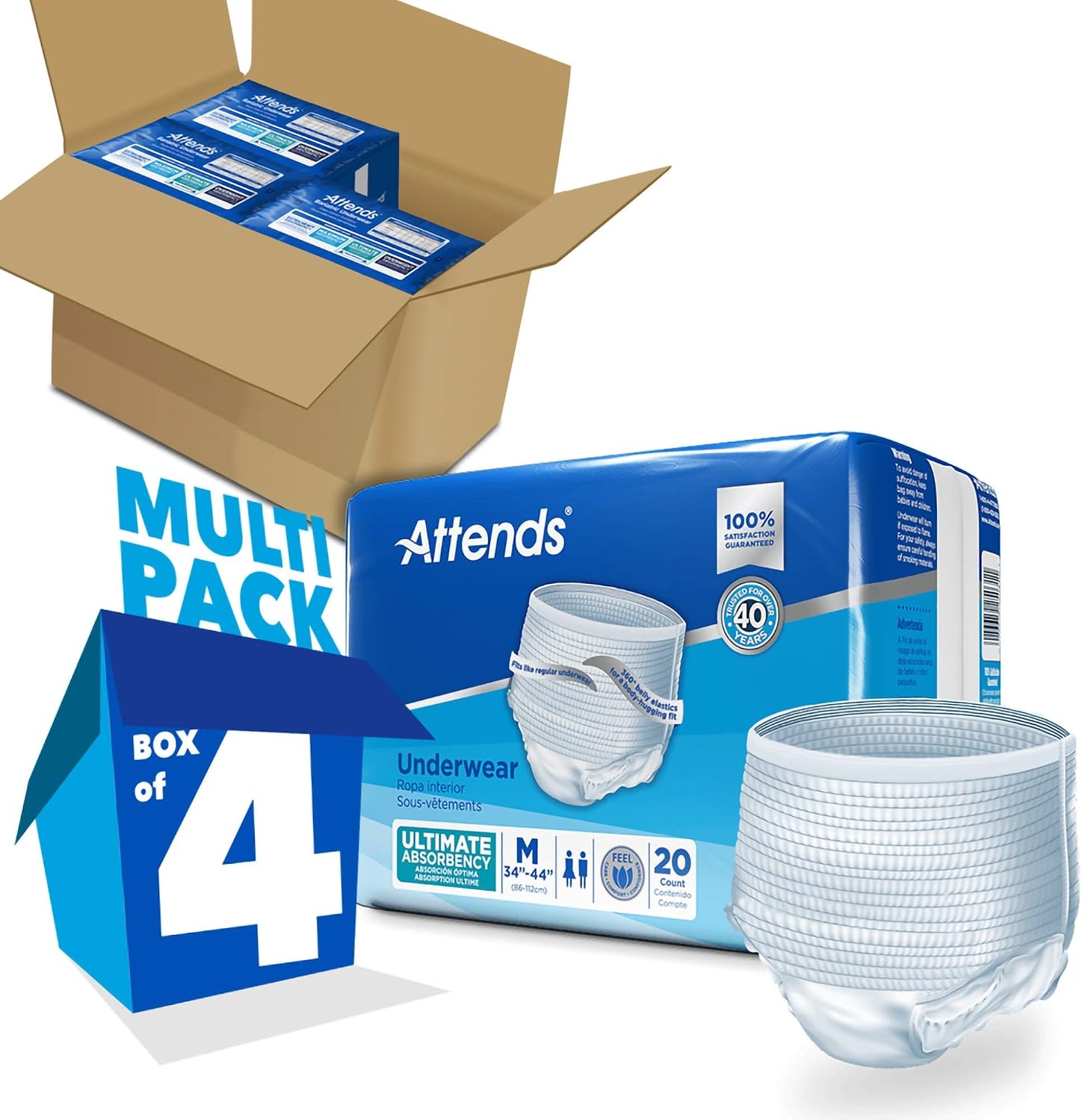 Attends MCK22023101 - Adult Underwear Pull On Medium Disposable Heavy Absorbency