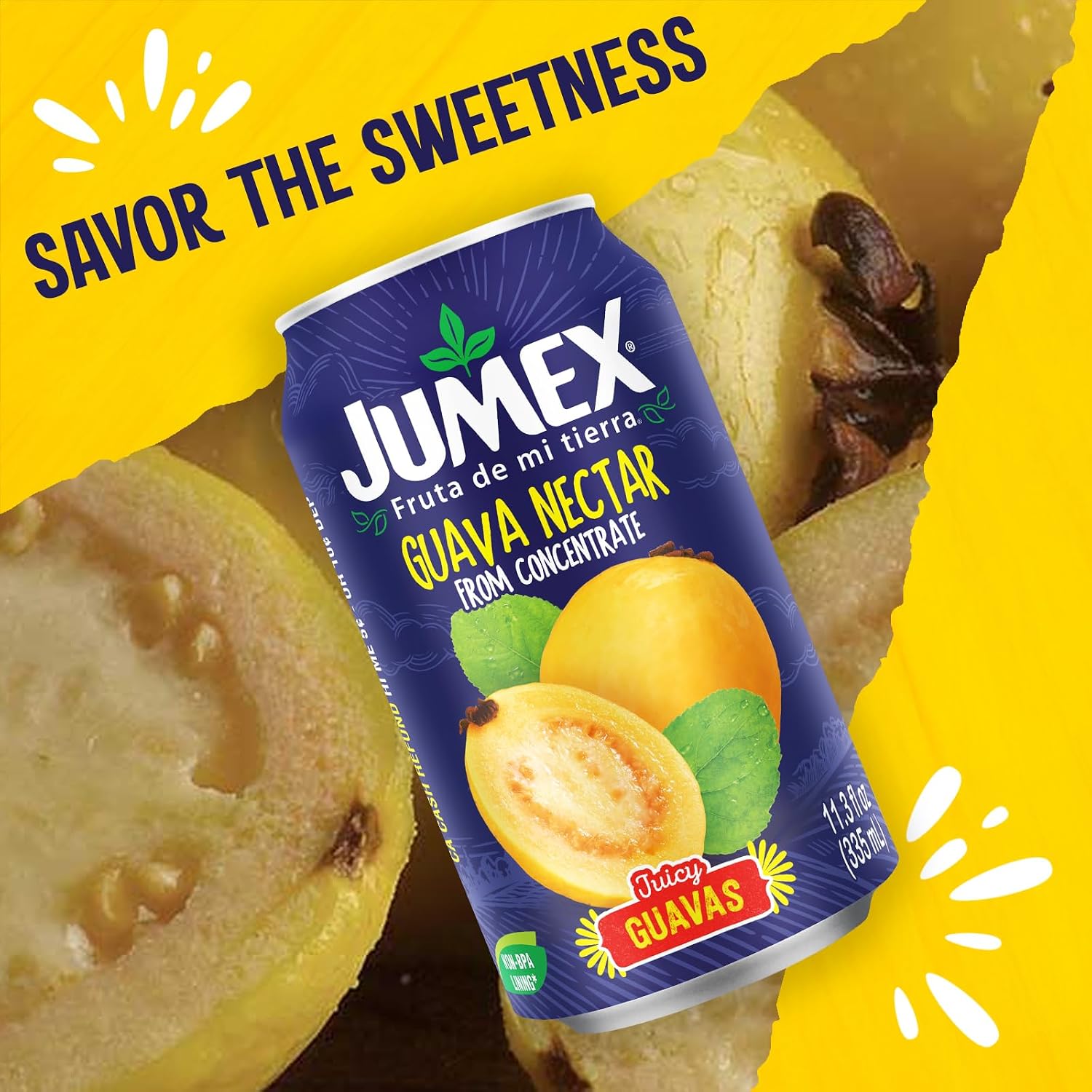 Jumex Mango Nectar Juice & Peach Nectar - Made with Fresh Fruit Puree - Tropical Fruit Juice Concentrate for Smoothie Mix, Cocktail Mixers & Kids Beverages - 11.3oz, 12 Pack Canned Drinks