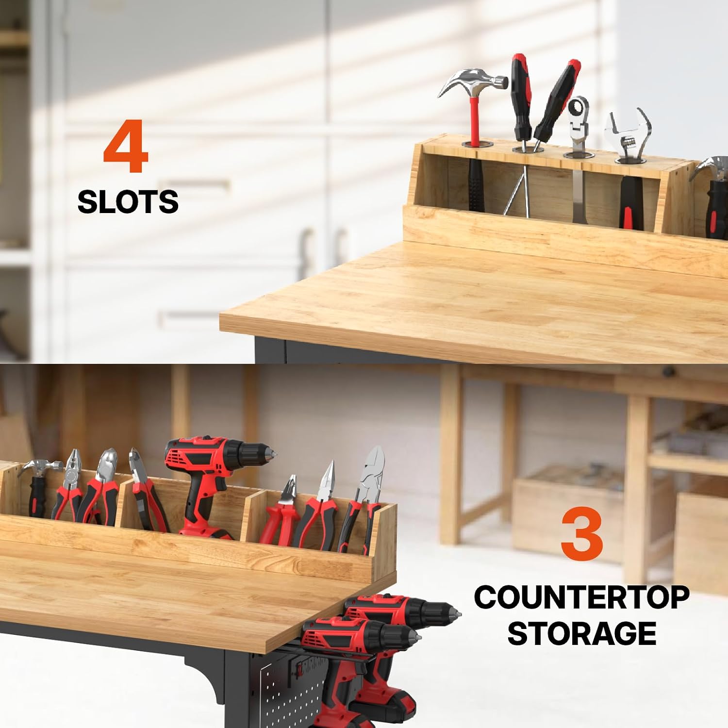 Northsky 48" Adjustable Height Work Bench- 2200 LBS Capacity with Wheels