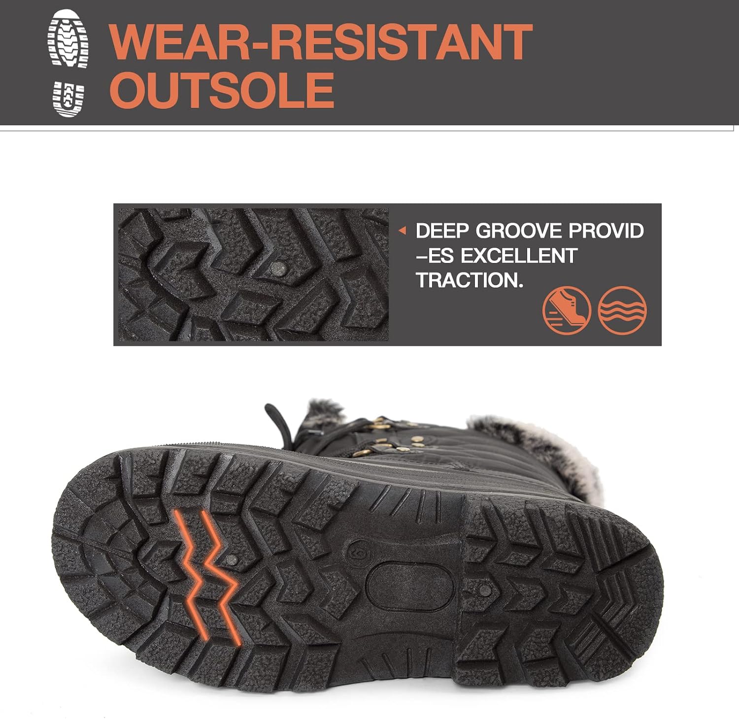 mysoft Women's Snow Boots Waterproof Mid-Calf Winter Boots