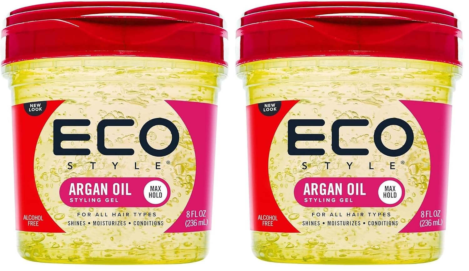 Eco Style Moroccan Argan Oil Styling Gel - Promotes Healthy Hair - Nourishes And Repairs - Delivers Long Lasting Shine - Provides Maximum Hold and Helps Tame Frizz - Ideal For All Hair - 8 oz