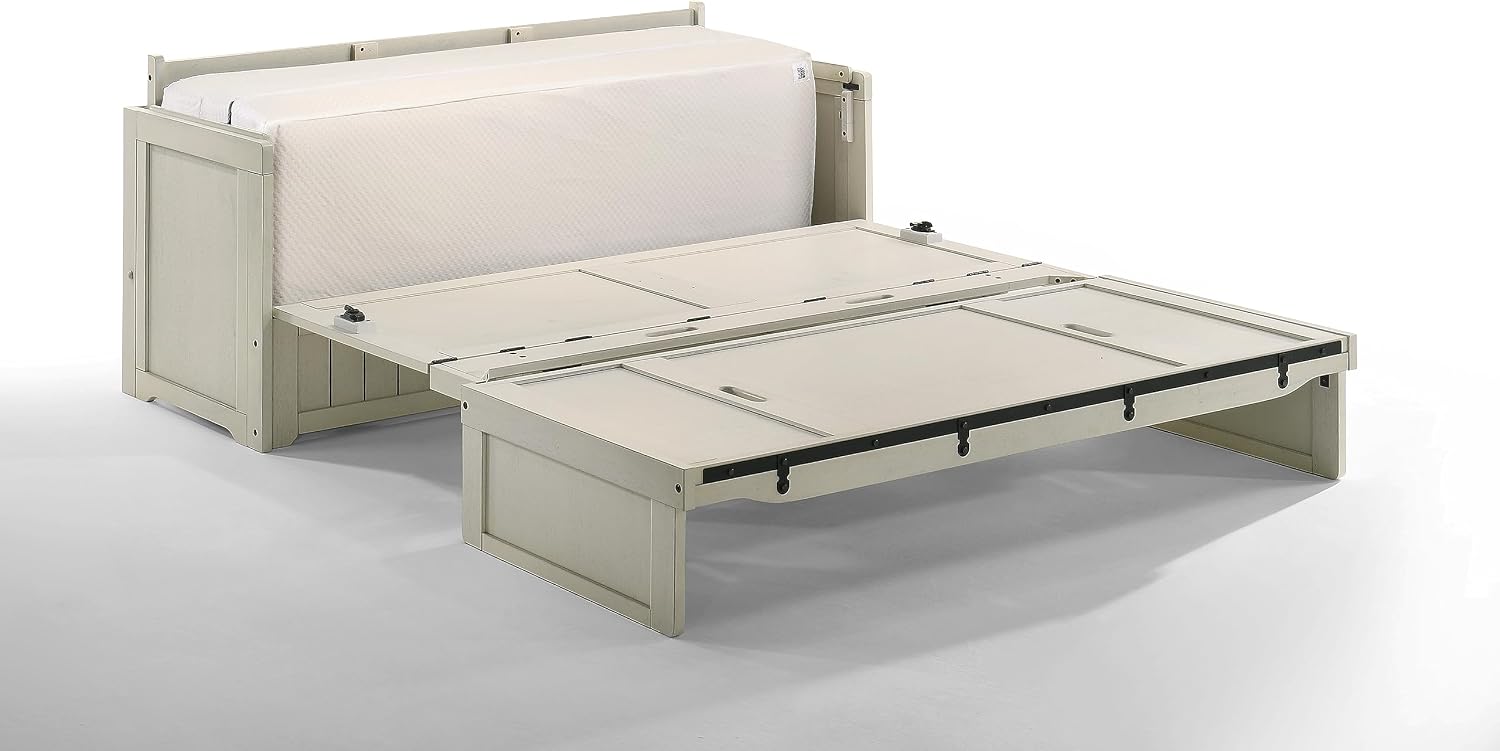 NIGHT & DAY Furniture Murphy Cube Cabinet Bed Pre-Assembled (Cherry, Queen) | Pre-Assembled