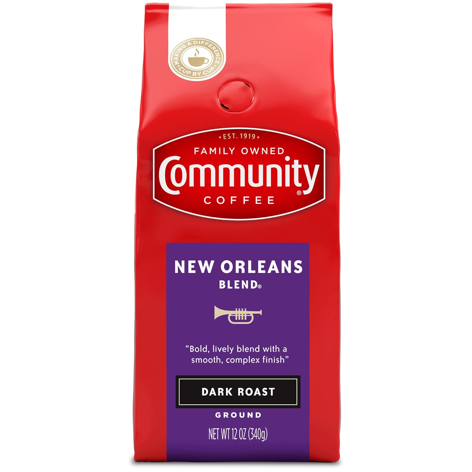 Community Coffee French Roast, Ground Coffee, Extra Dark Roast, 12 Ounce Bag (Pack of 1)