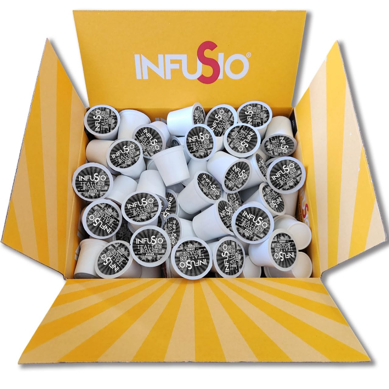 InfuSio Coffee Pods World Origins Variety Pack – 96 Count, 12 Blends Inspired by Colombia, Ethiopia, Kenya, Costa Rica & More, Medium & Dark Roast, Low Acid, Keurig Compatible