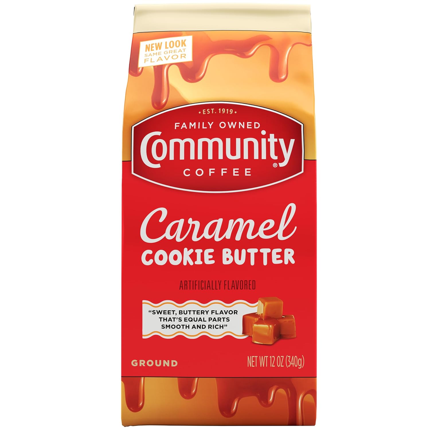 Community Coffee Caramel Cookie Butter Flavored 12 Ounces, Medium Roast Ground Coffee, 12 Ounce Bag (Pack of 1)