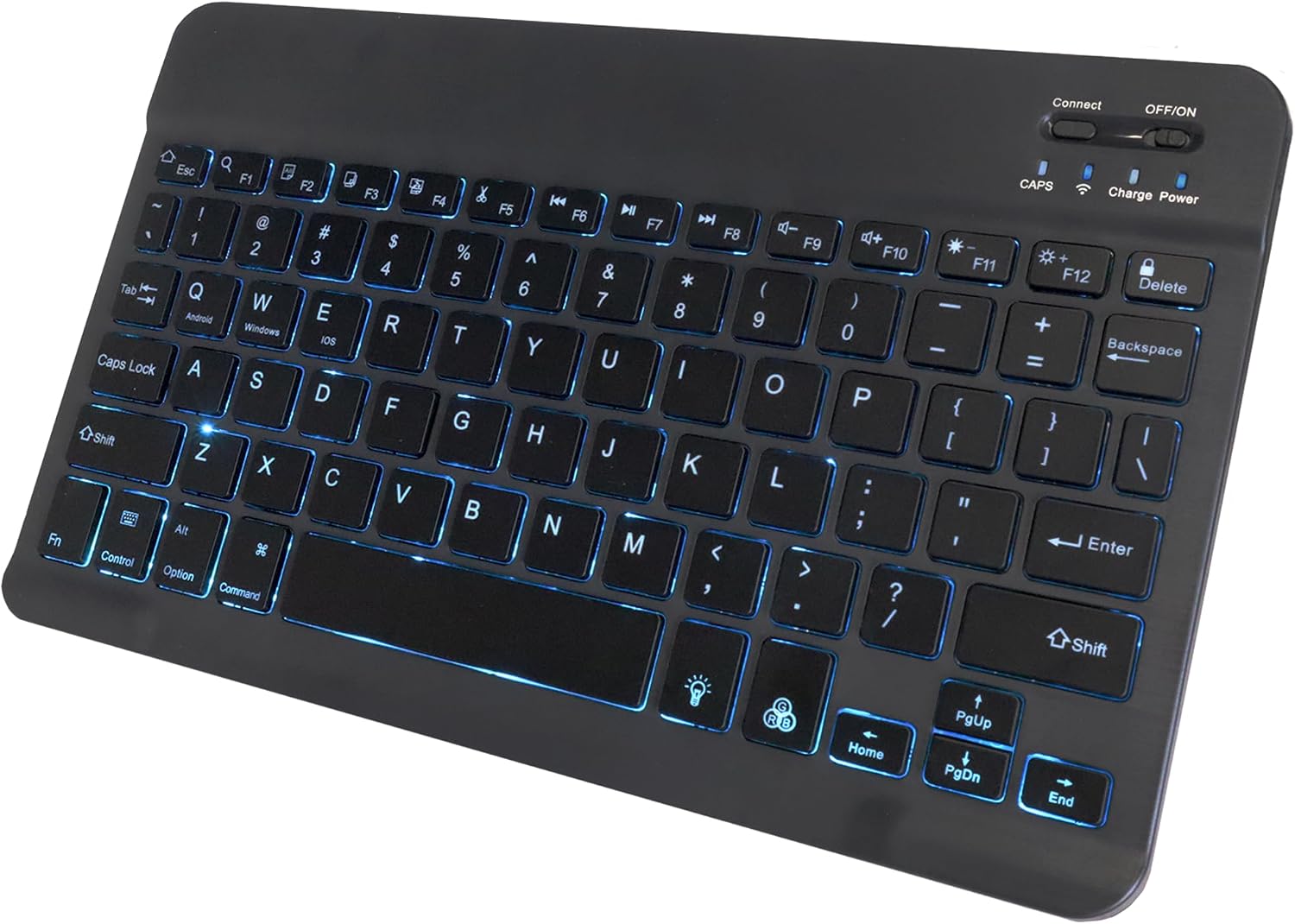 BoxWave Keyboard Compatible with Motorola Bravo MB520 - SlimKeys Bluetooth Keyboard - with Backlight, Portable Slim LED 7 Colors - Jet Black