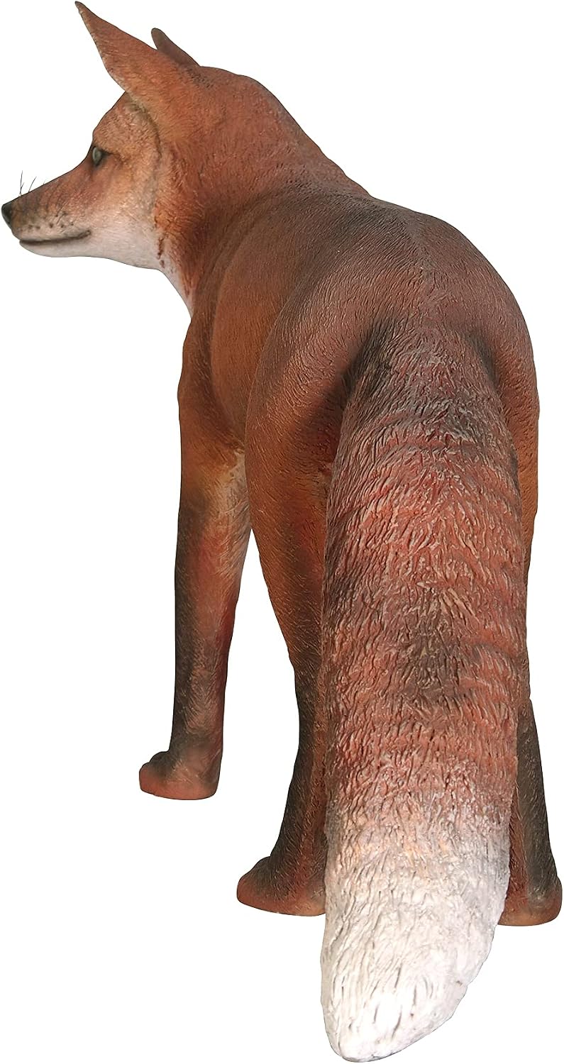 Design Toscano Simon The Woodland Fox Indoor/Outdoor Garden Statue for Patio, Pool or Lawn, 18 Inch Tall, Cast Stone Resin, Red Orange Paint