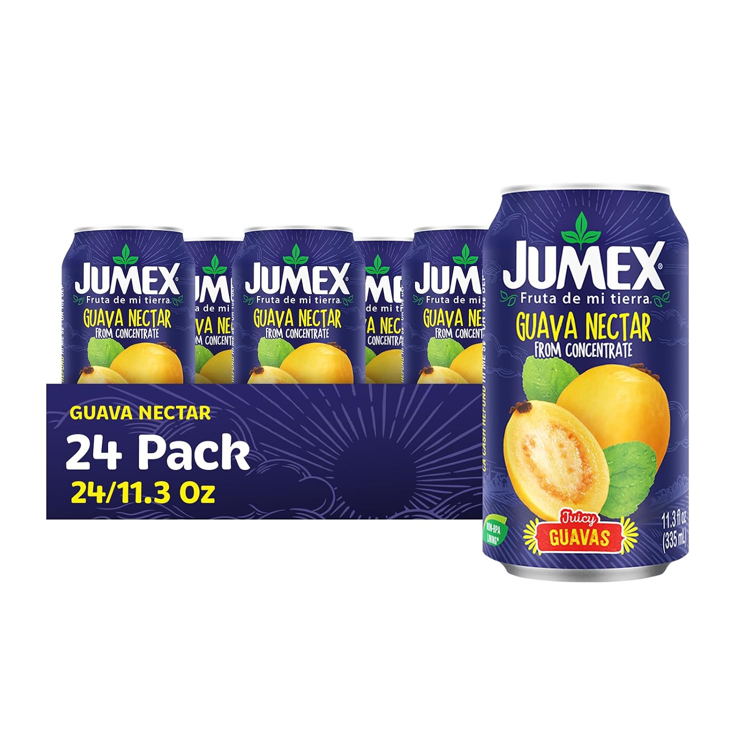 Jumex Mango Nectar Juice & Peach Nectar - Made with Fresh Fruit Puree - Tropical Fruit Juice Concentrate for Smoothie Mix, Cocktail Mixers & Kids Beverages - 11.3oz, 12 Pack Canned Drinks