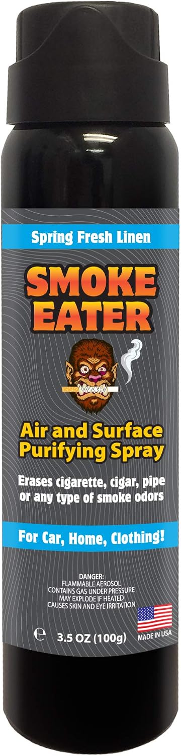Smoke Eater Odor Eliminator Spray & Air Freshener, Lavender, 4 oz | Cigarette, Cigar, Cannabis & Tobacco, For Car, Home, Clothes, Travel Size, Tea Tree Oil Formula, Non-Aerosol Pump Spray