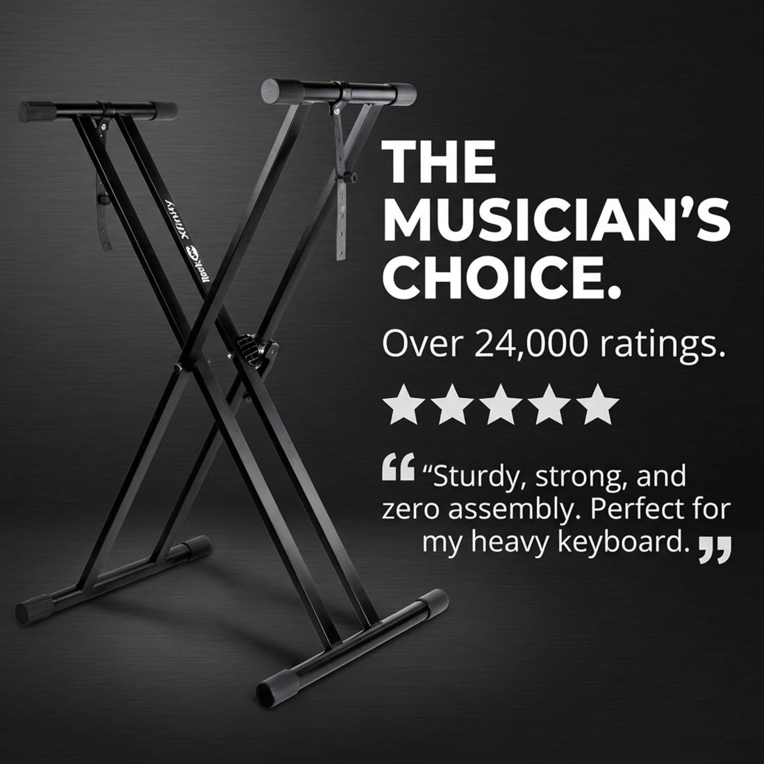 RockJam RJX29 Adjustable X Frame Keyboard Stand with Locking Straps