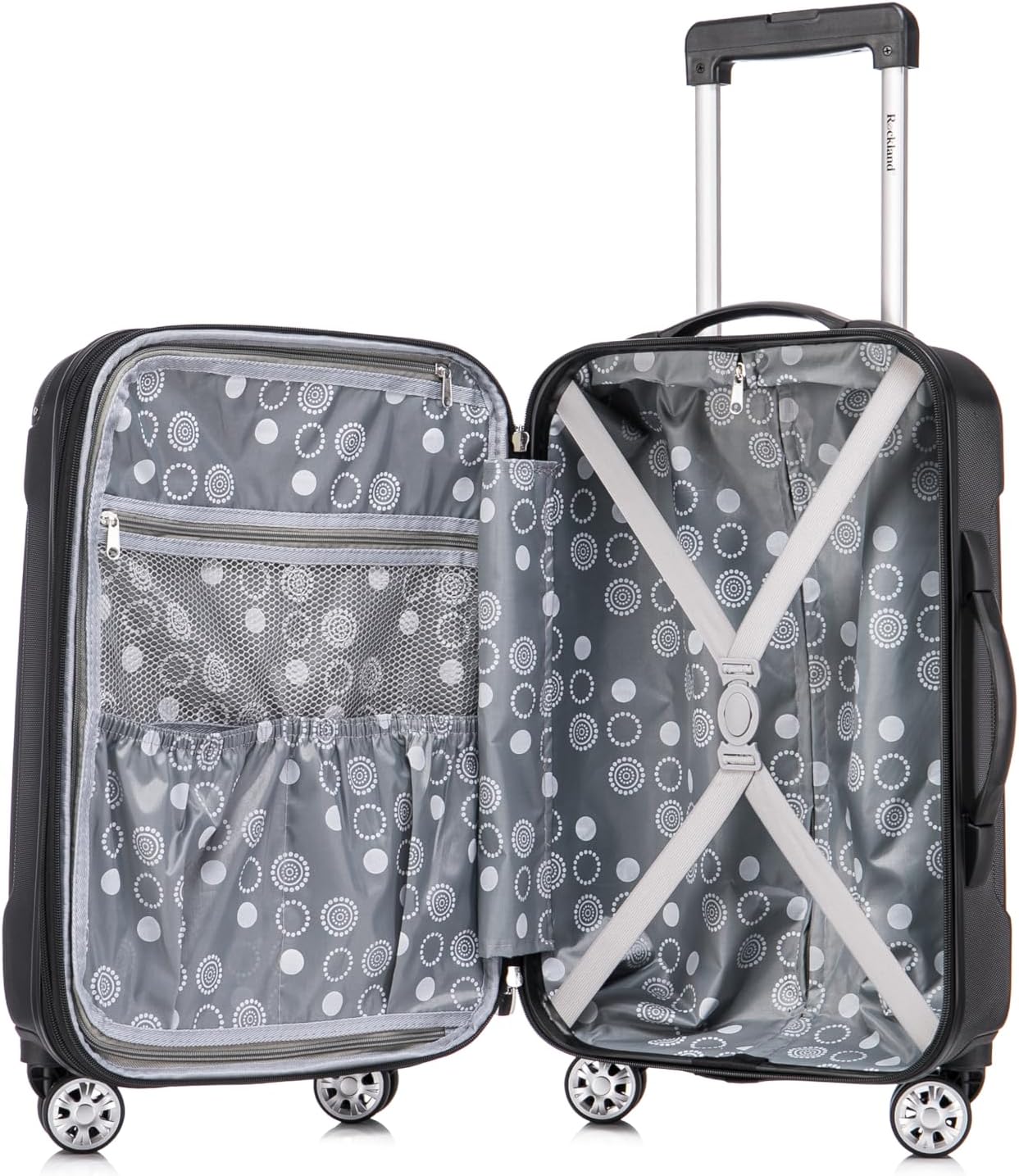 Rockland London Hardside Spinner Wheel Luggage, White, 3-Piece Set (20/24/28)