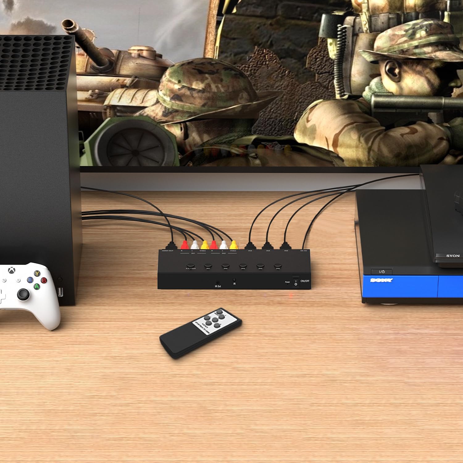 4Port AV to HDMI Converter, 4Port AV to HDMI Switcher with IR Remote